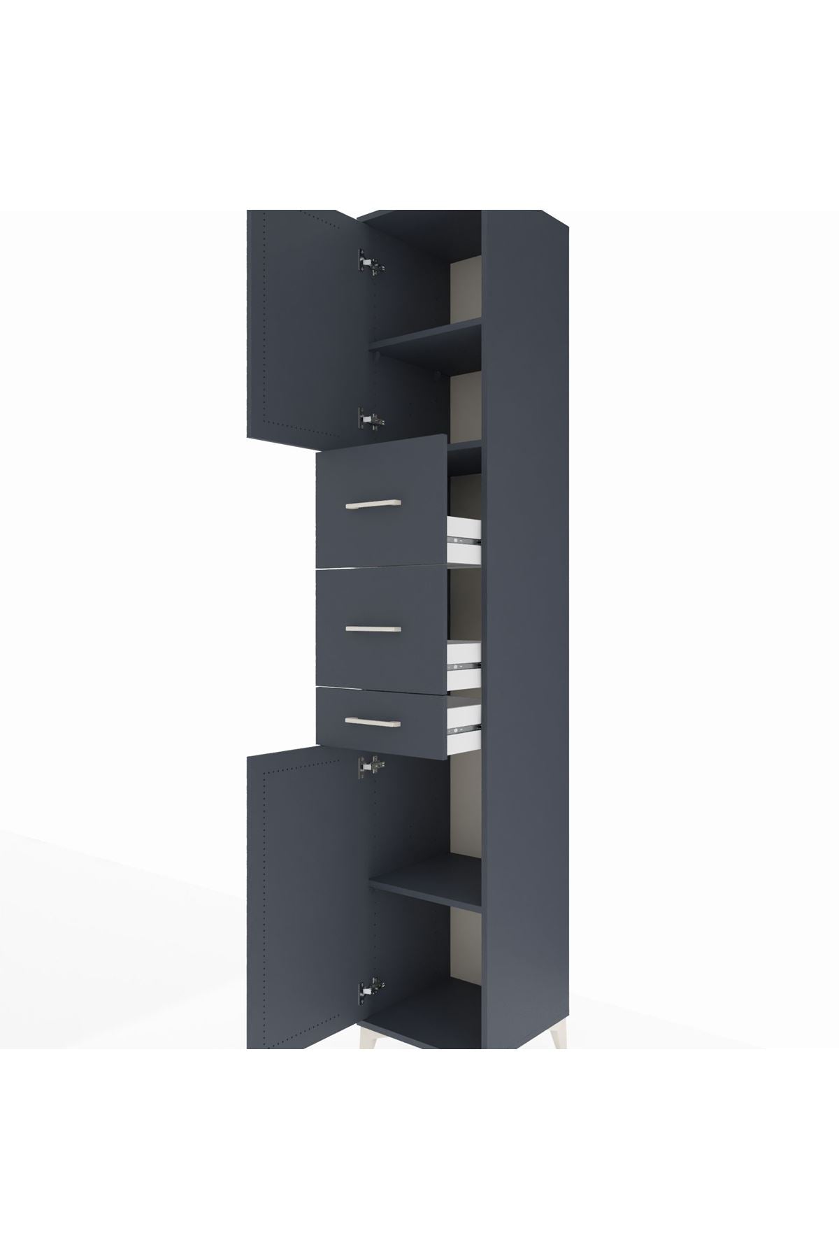 Hyperion Dolap 3 Raflı 3 Çekmeceli 2 Kapaklı 44x44x243 - S64M184V5B