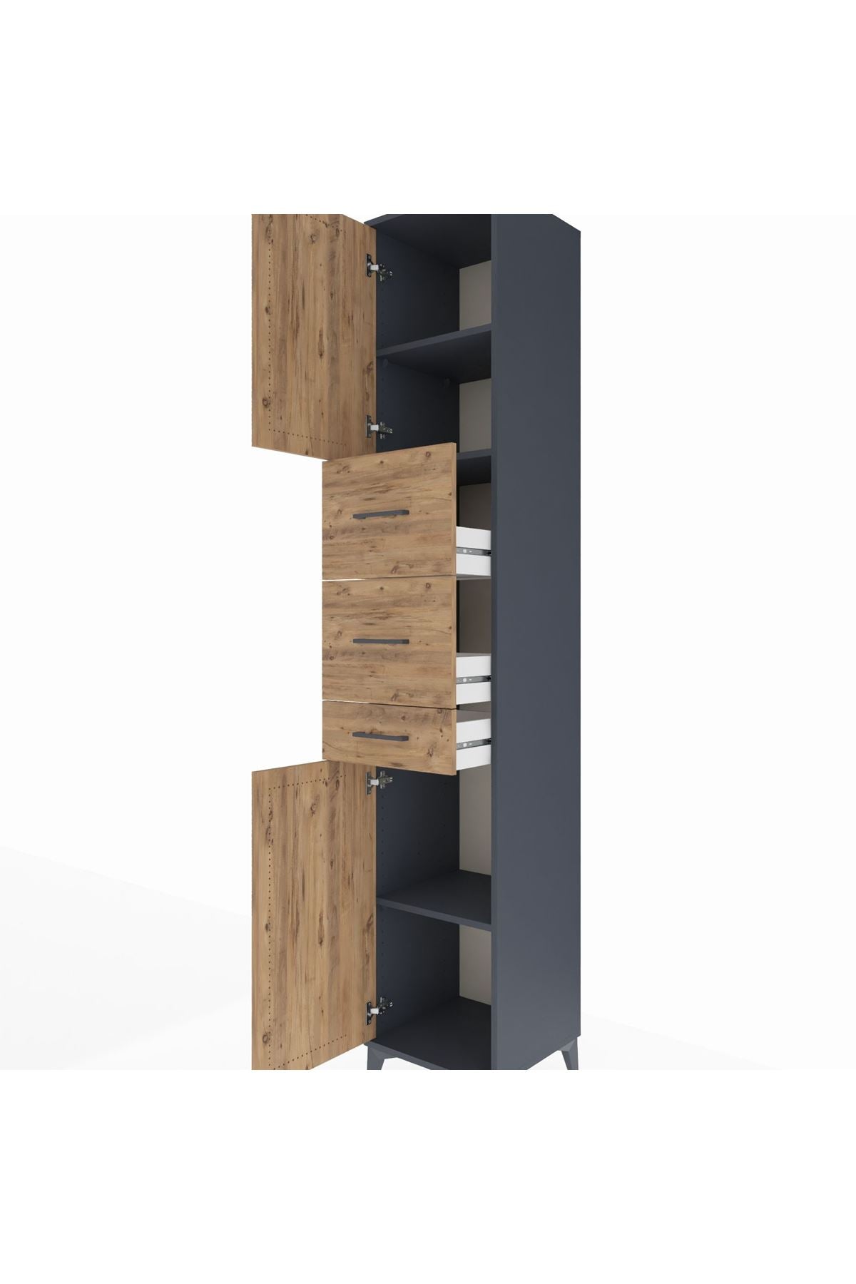 Hyperion Dolap 3 Raflı 3 Çekmeceli 2 Kapaklı 44x44x243 - S64M184V6B