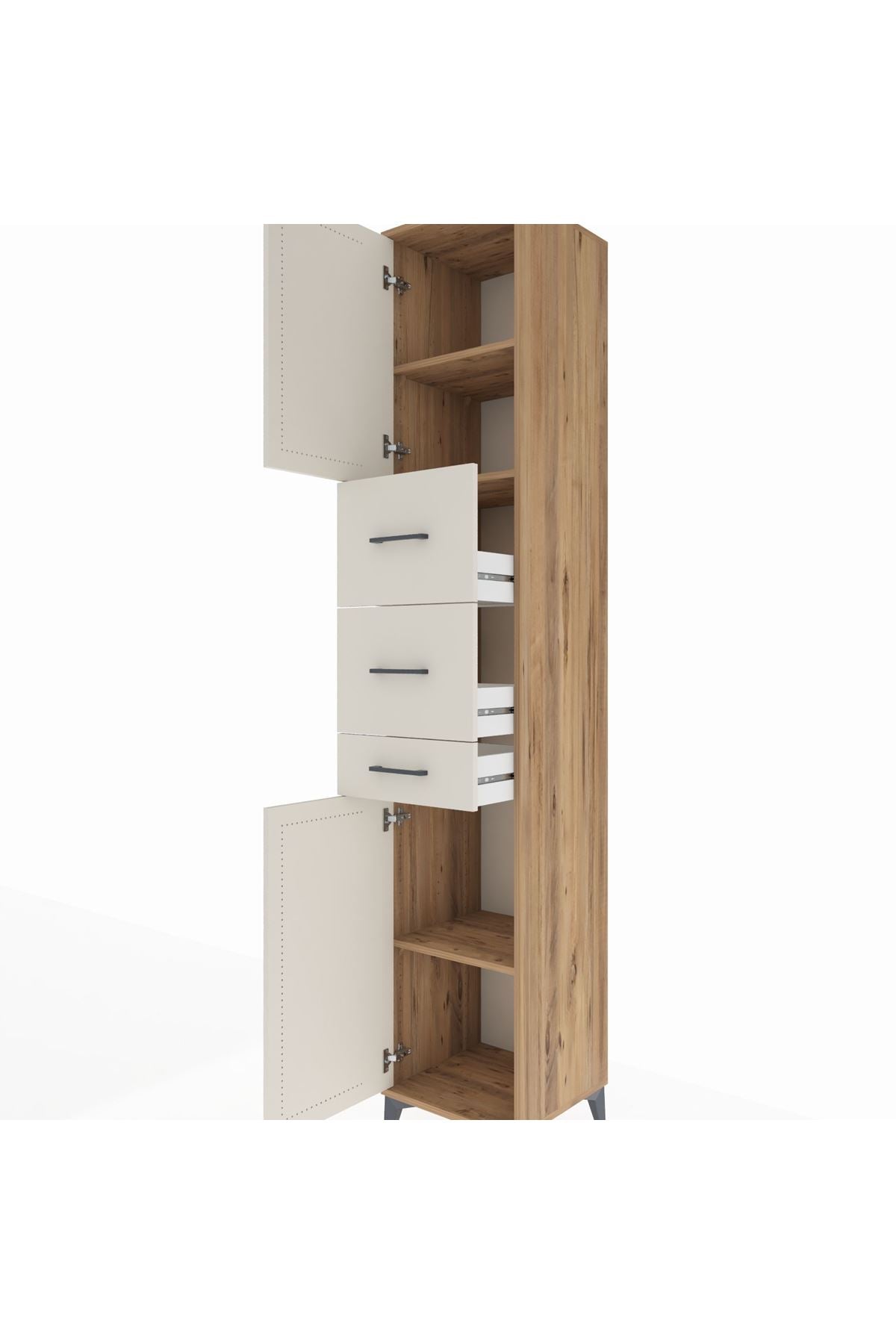 Hyperion Dolap 3 Raflı 3 Çekmeceli 2 Kapaklı 44x44x243 - S64M184V7B