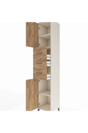 Hyperion Dolap 3 Raflı 3 Çekmeceli 2 Kapaklı 44x44x243 - S64M187V3B