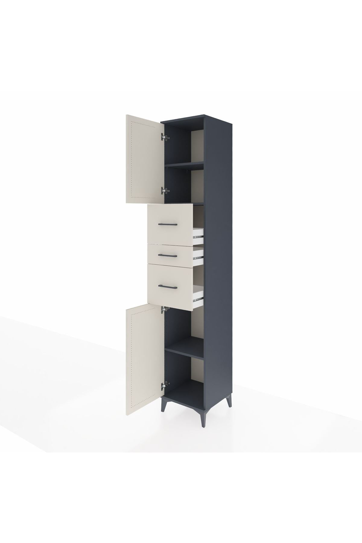 Hyperion Dolap 3 Raflı 3 Çekmeceli 2 Kapaklı 44x44x243 - S64M187V4B