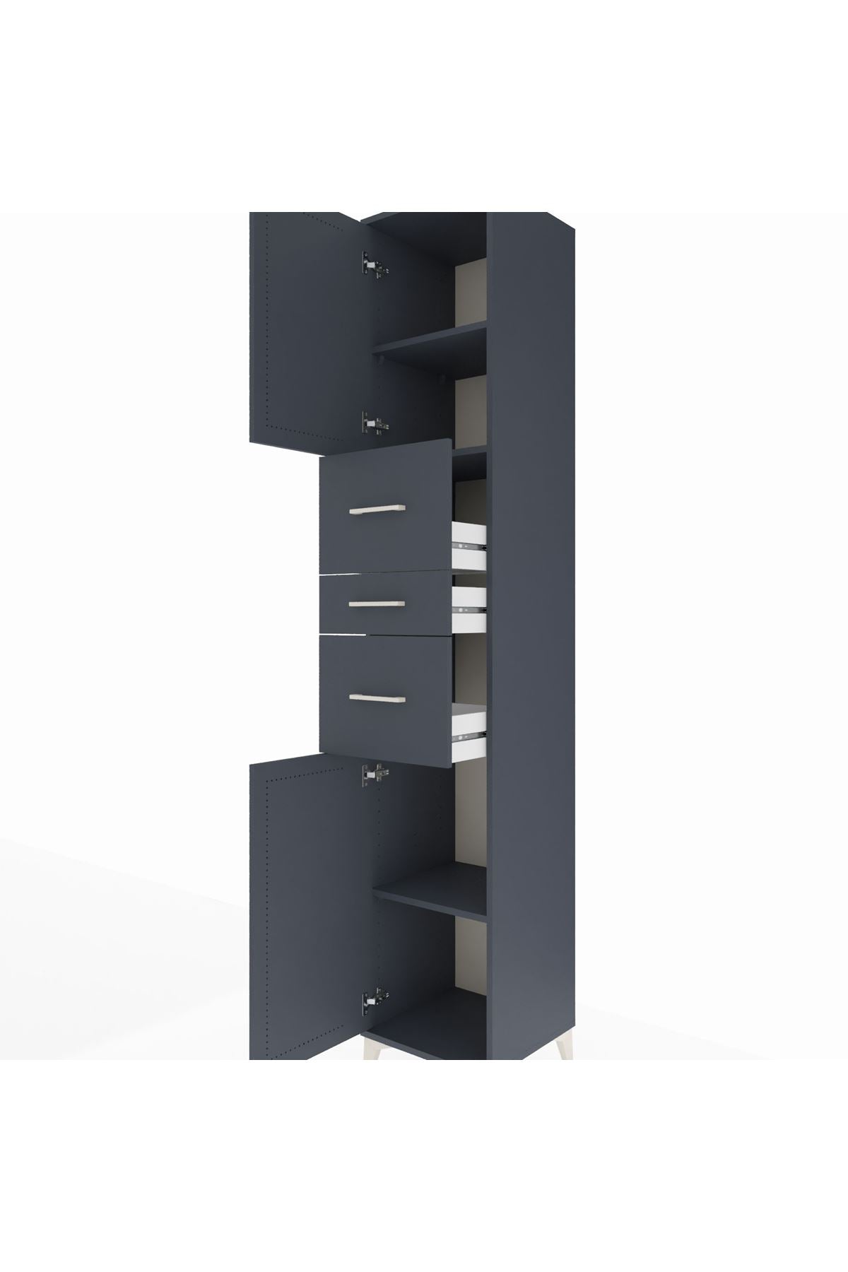 Hyperion Dolap 3 Raflı 3 Çekmeceli 2 Kapaklı 44x44x243 - S64M187V5B