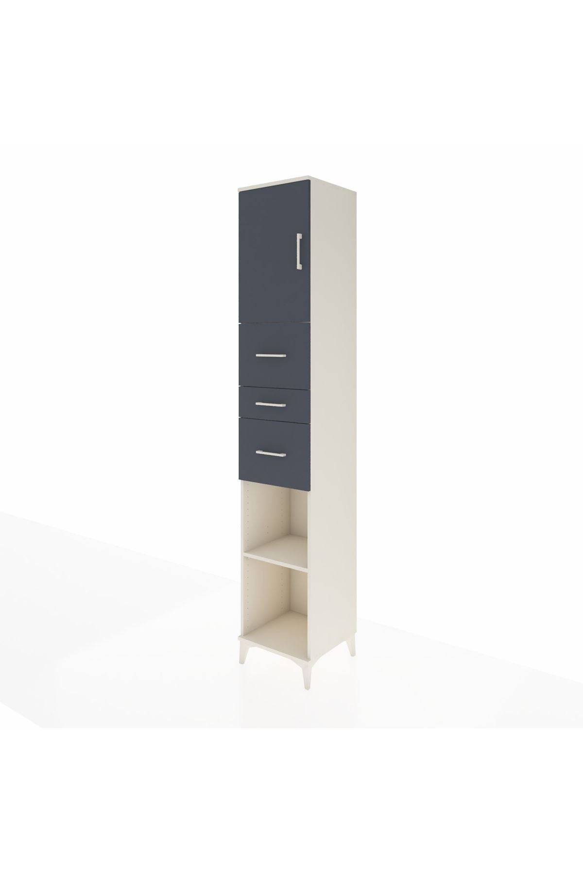 Hyperion Dolap 3 Raflı 3 Çekmeceli Tek Kapaklı 44x44x243 - S64M188V2B