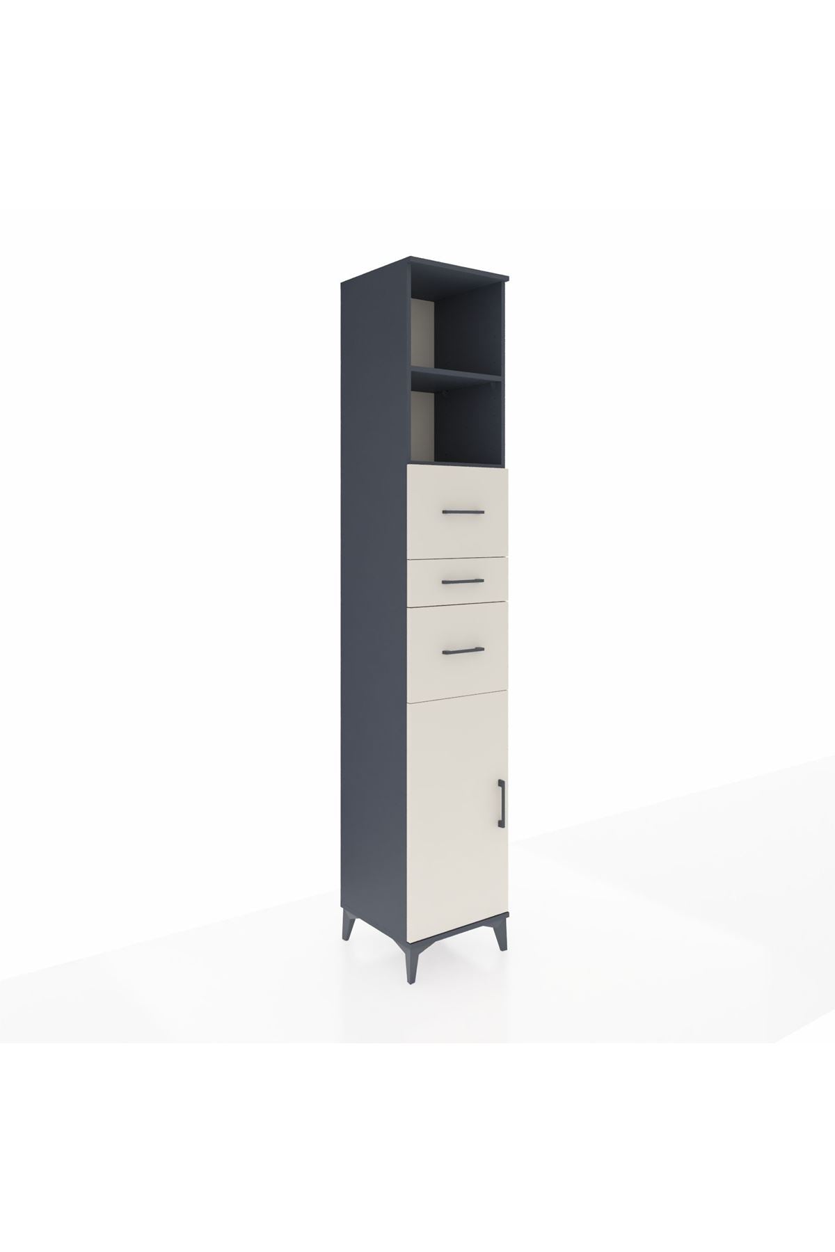 Hyperion Dolap 3 Raflı 3 Çekmeceli Tek Kapaklı 44x44x243 - S64M189V4B