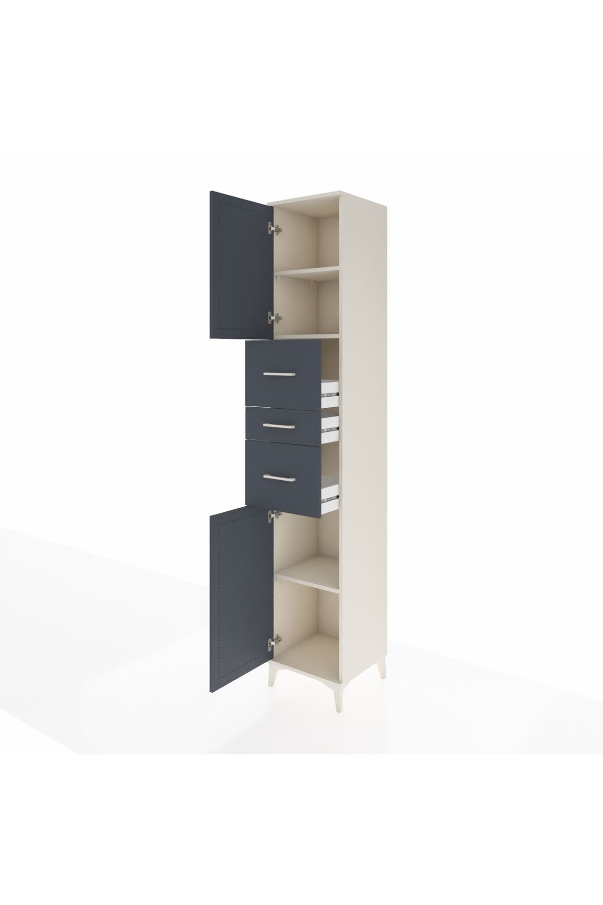 Hyperion Dolap 3 Raflı 3 Çekmeceli 2 Kapaklı 44x44x243 - S64M190V2B