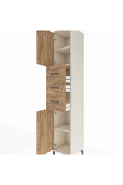 Hyperion Dolap 3 Raflı 3 Çekmeceli 2 Kapaklı 44x44x243 - S64M190V3B