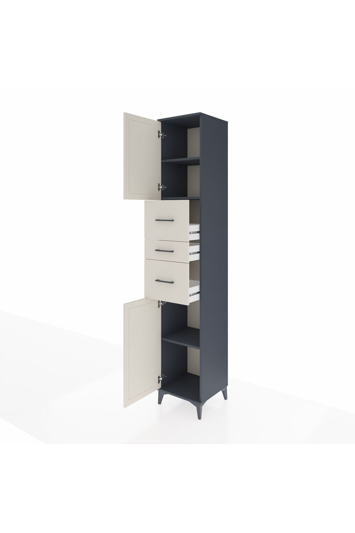 Hyperion Dolap 3 Raflı 3 Çekmeceli 2 Kapaklı 44x44x243 - S64M190V4B