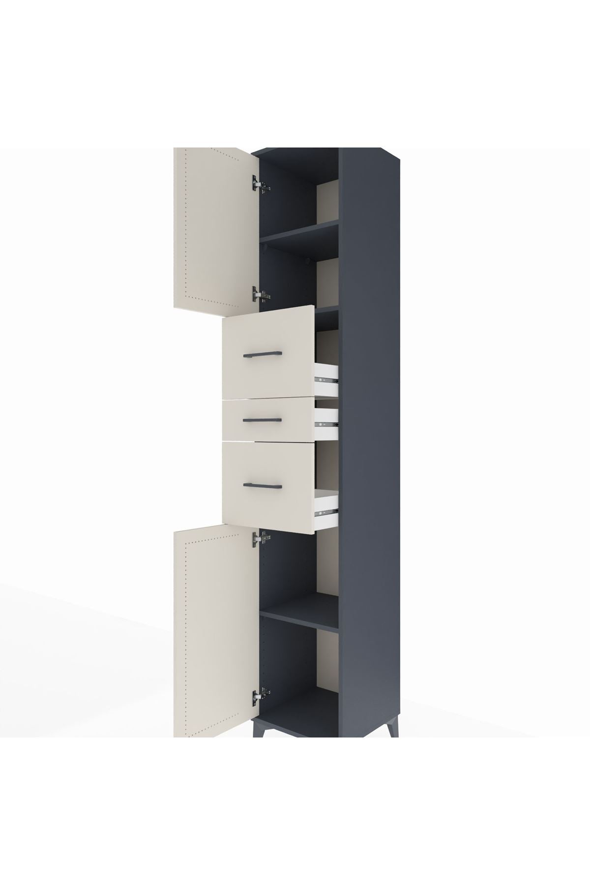 Hyperion Dolap 3 Raflı 3 Çekmeceli 2 Kapaklı 44x44x243 - S64M190V4B