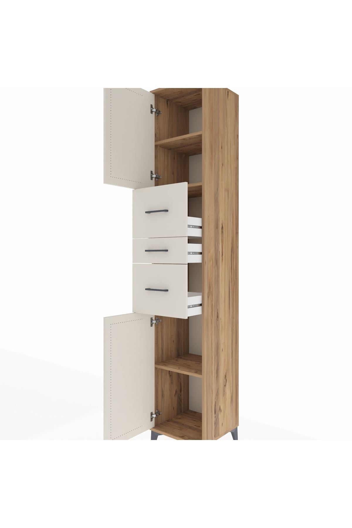 Hyperion Dolap 3 Raflı 3 Çekmeceli 2 Kapaklı 44x44x243 - S64M190V7B