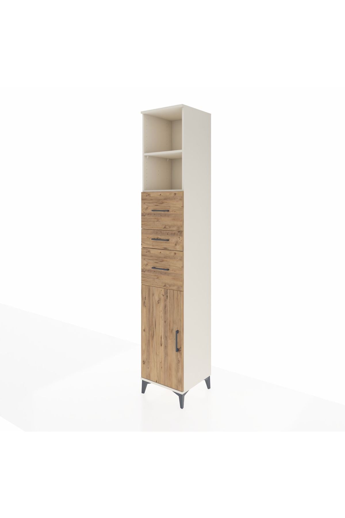 Hyperion Dolap 3 Raflı 3 Çekmeceli Tek Kapaklı 44x44x243 - S64M192V3B