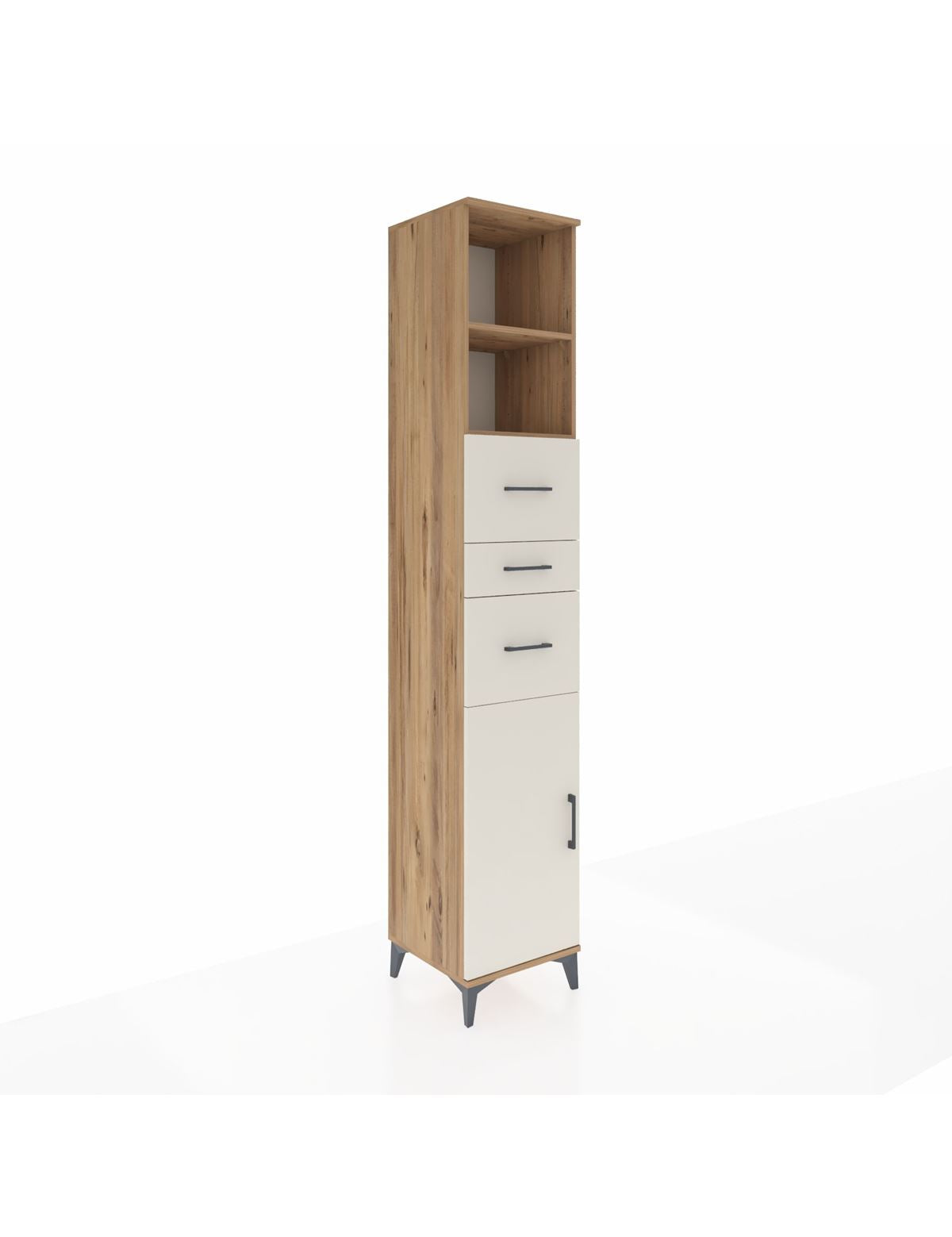 Hyperion Dolap 3 Raflı 3 Çekmeceli Tek Kapaklı 44x44x243 - S64M192V7B