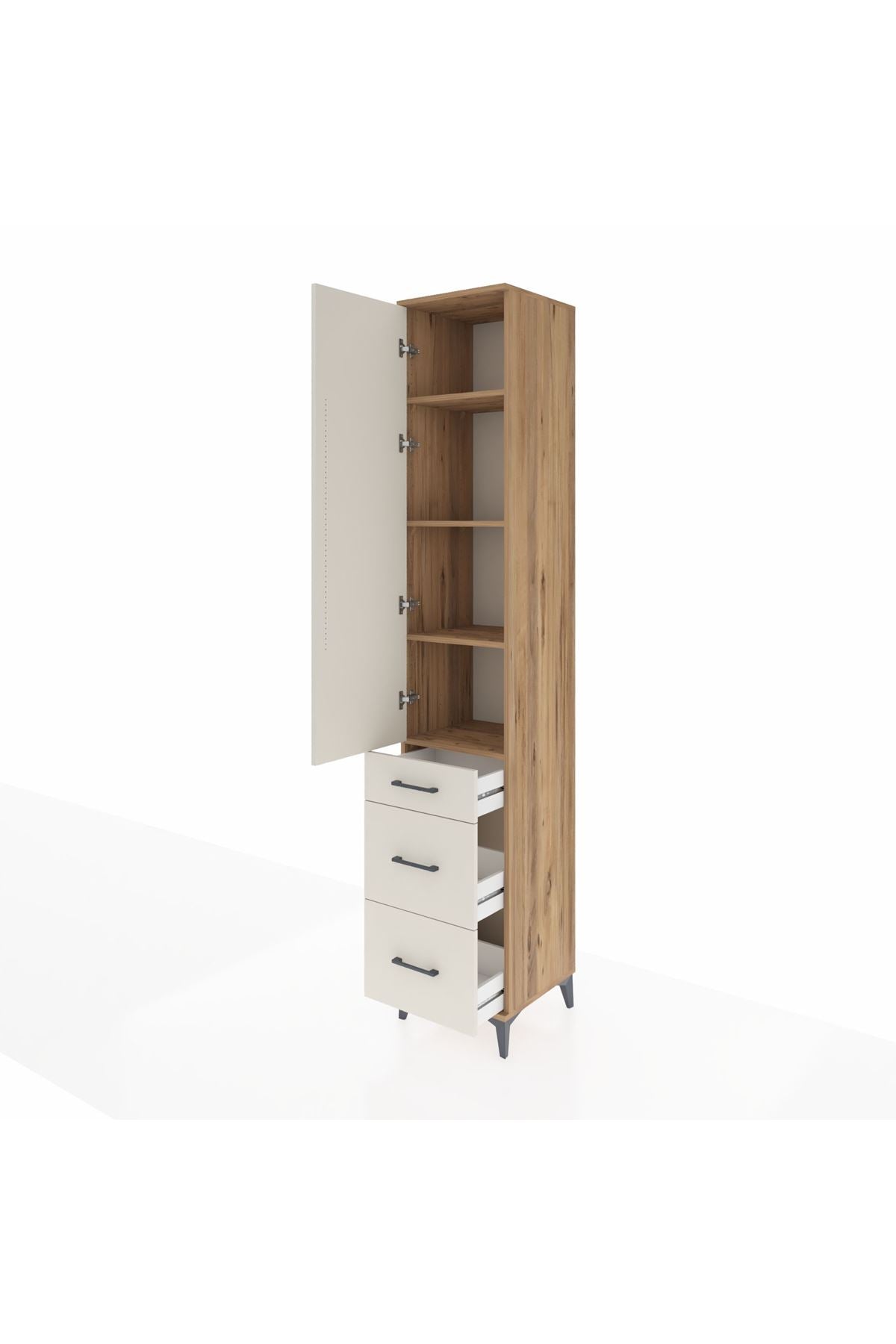 Hyperion Dolap 4 Raflı 3 Çekmeceli Tek Kapaklı 44x44x243 - S64M157V7B