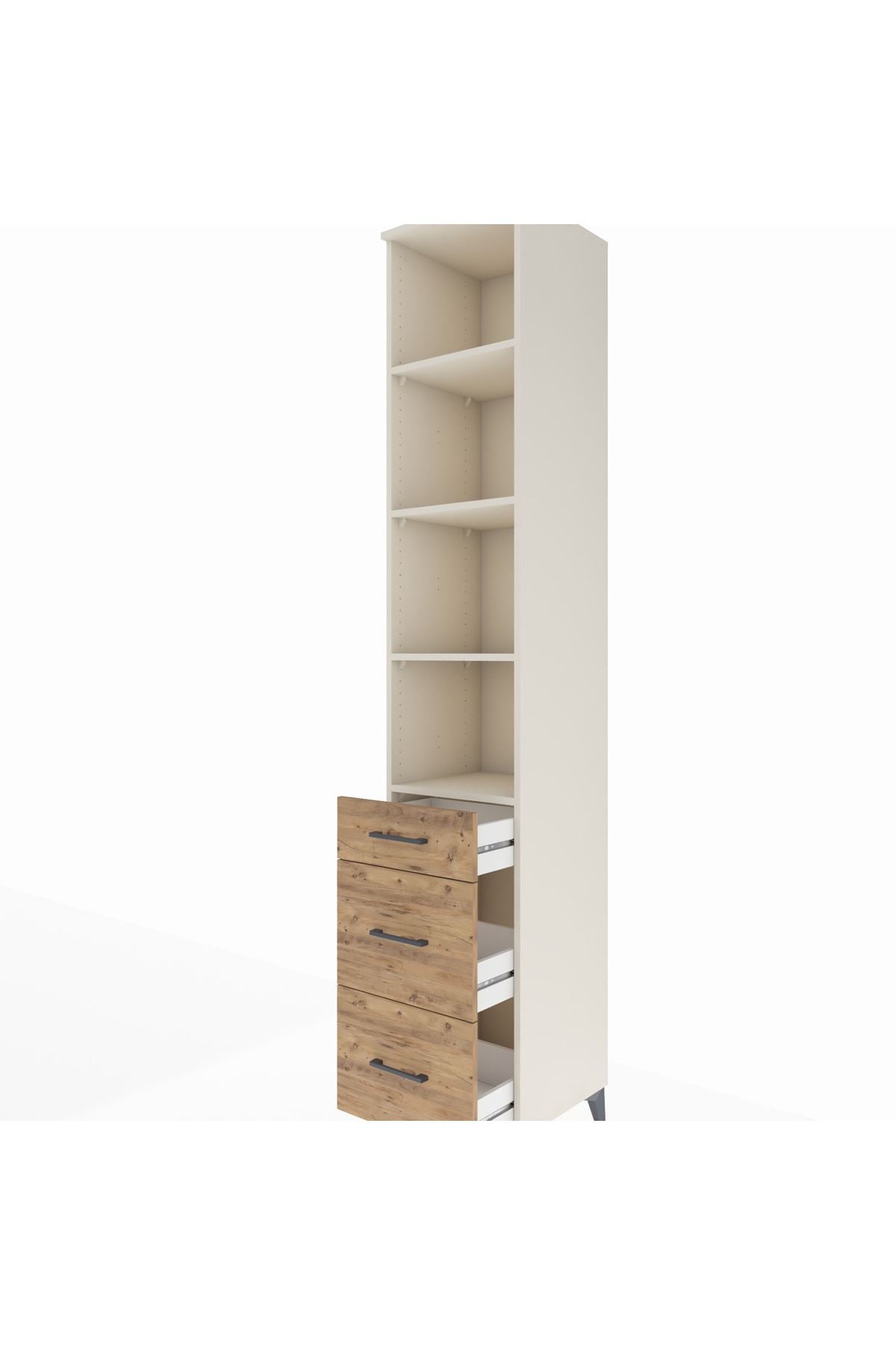 Hyperion Dolap 4 Raflı 3 Çekmeceli 44x44x243 - S64M196V3B