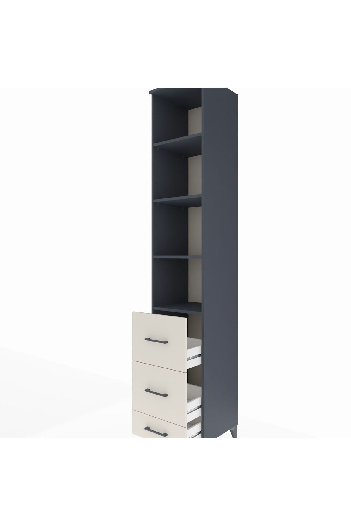 Hyperion Dolap 4 Raflı 3 Çekmeceli 44x44x243 - S64M197V4B