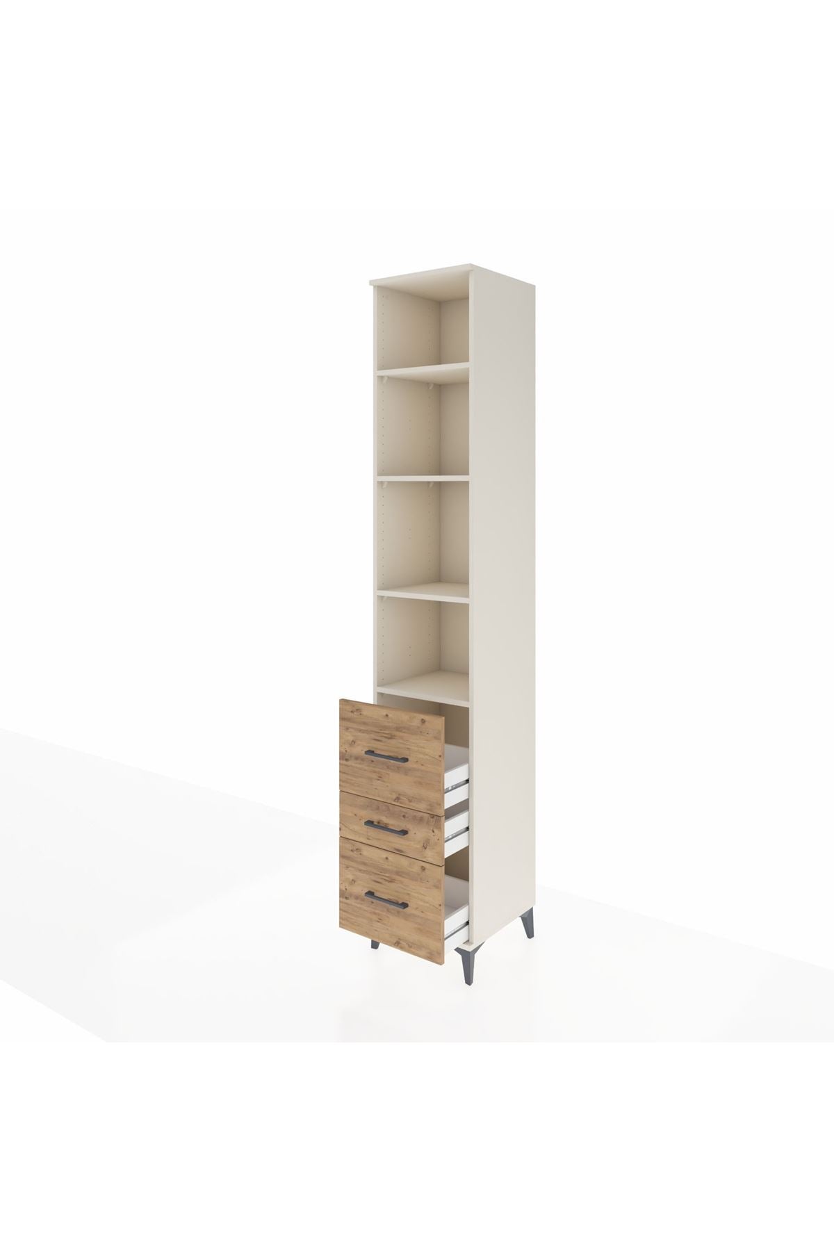 Hyperion Dolap 4 Raflı 3 Çekmeceli 44x44x243 - S64M198V3B