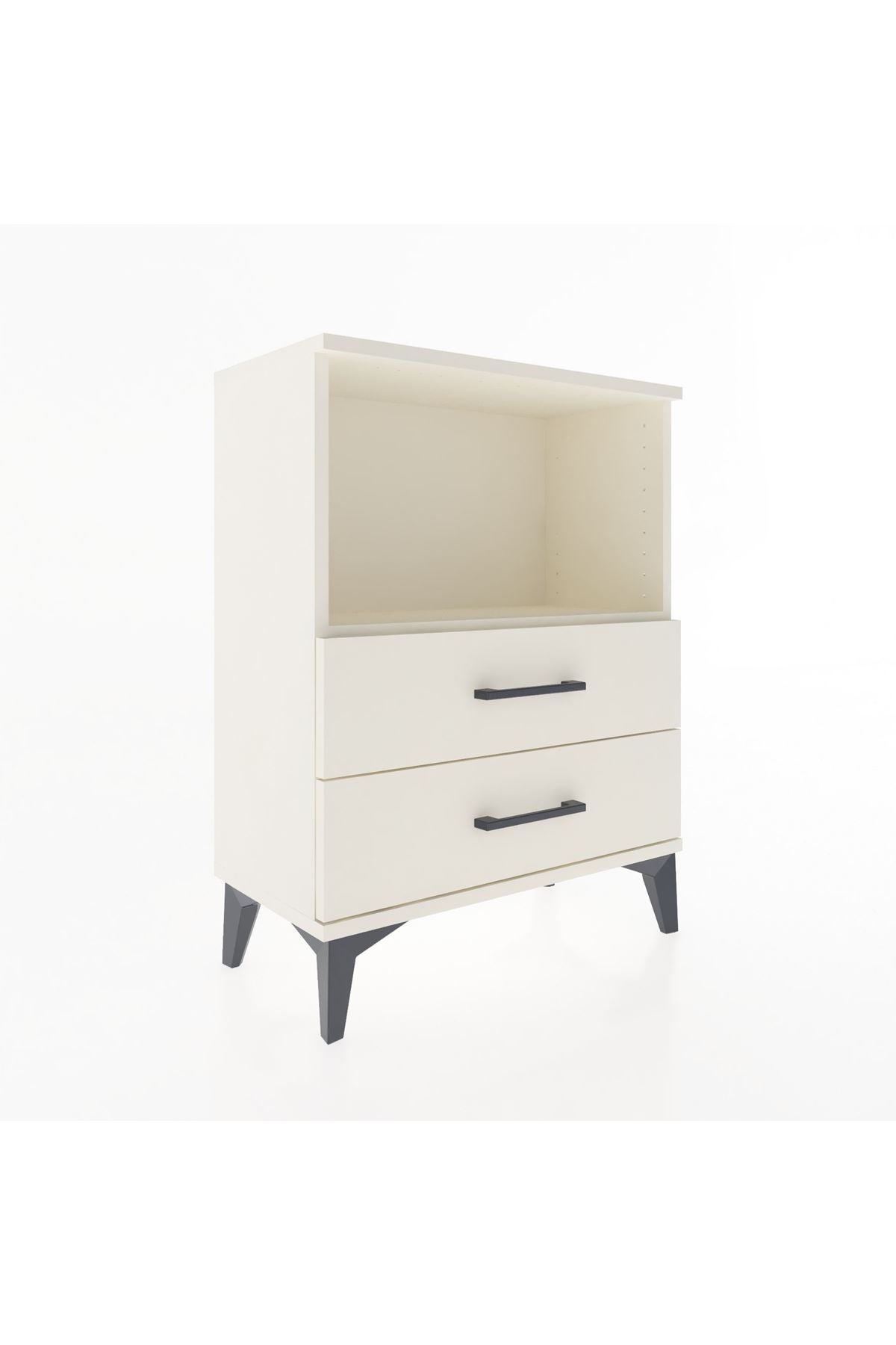 Arges Komodin Tek Raflı 2 Çekmeceli 60x30x80 - S13M003V1A