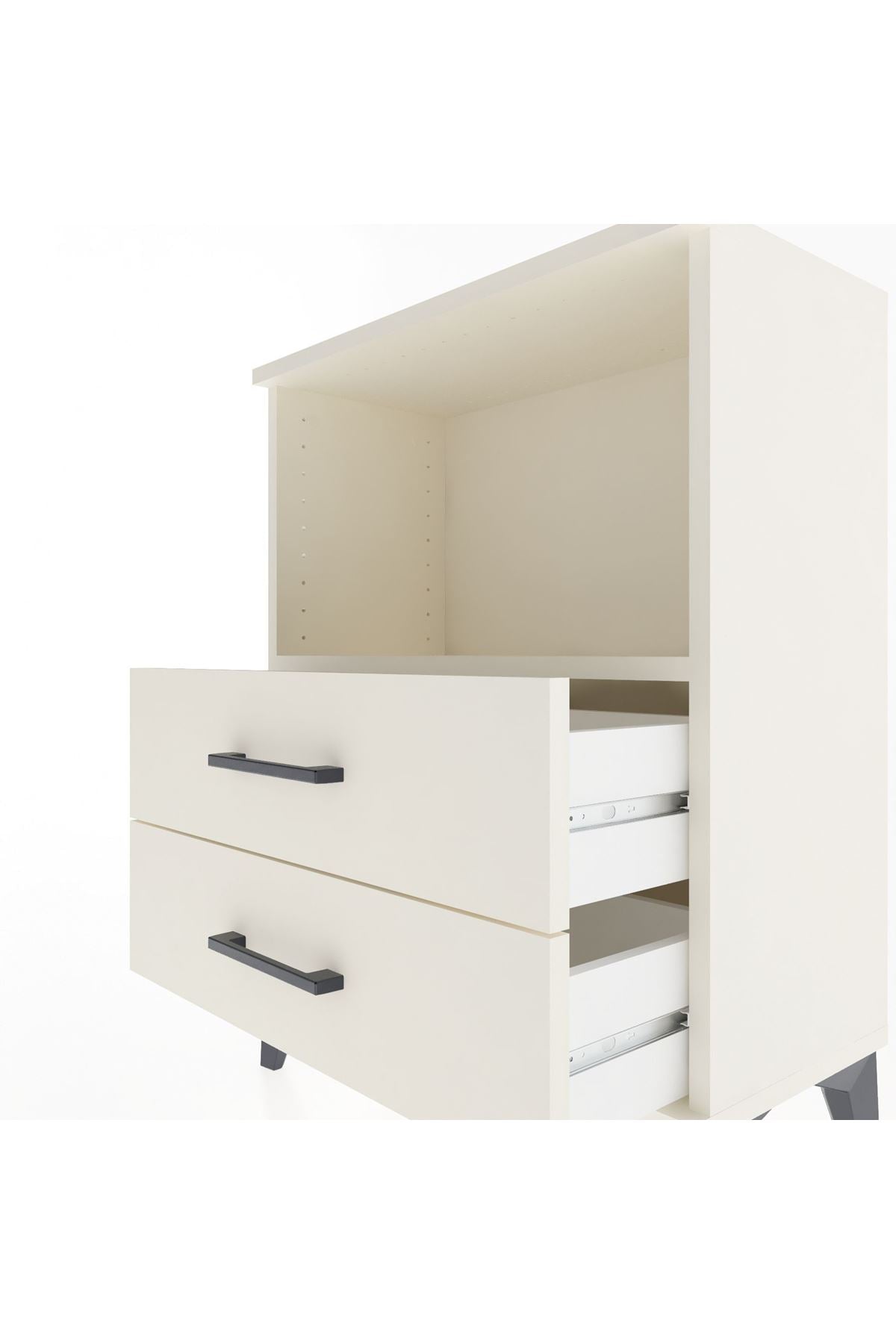 Arges Komodin Tek Raflı 2 Çekmeceli 60x30x80 - S13M003V1A