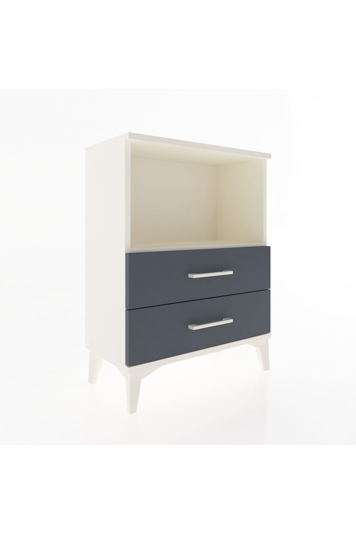 Arges Komodin Tek Raflı 2 Çekmeceli 60x30x80 - S13M003V2A