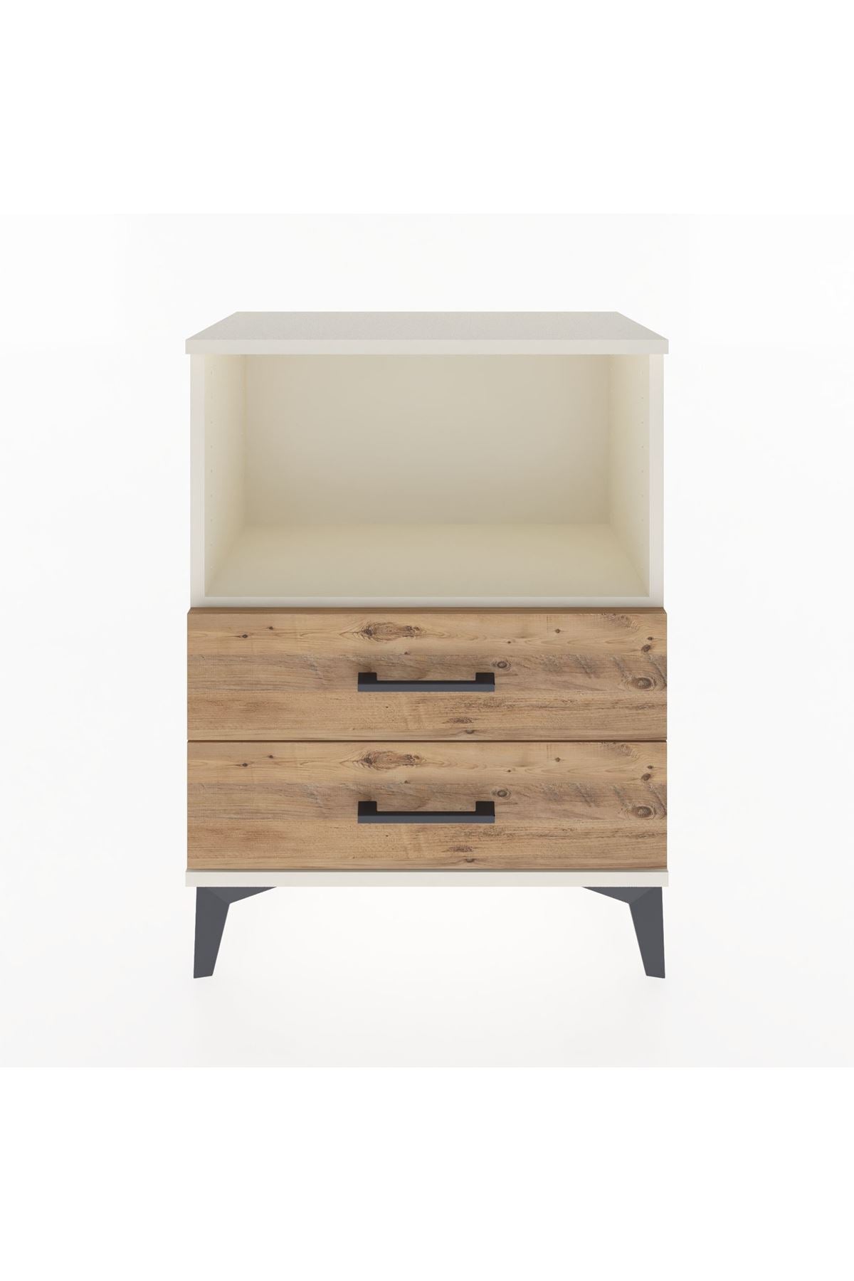 Arges Komodin Tek Raflı 2 Çekmeceli 60x30x80 - S13M003V3A