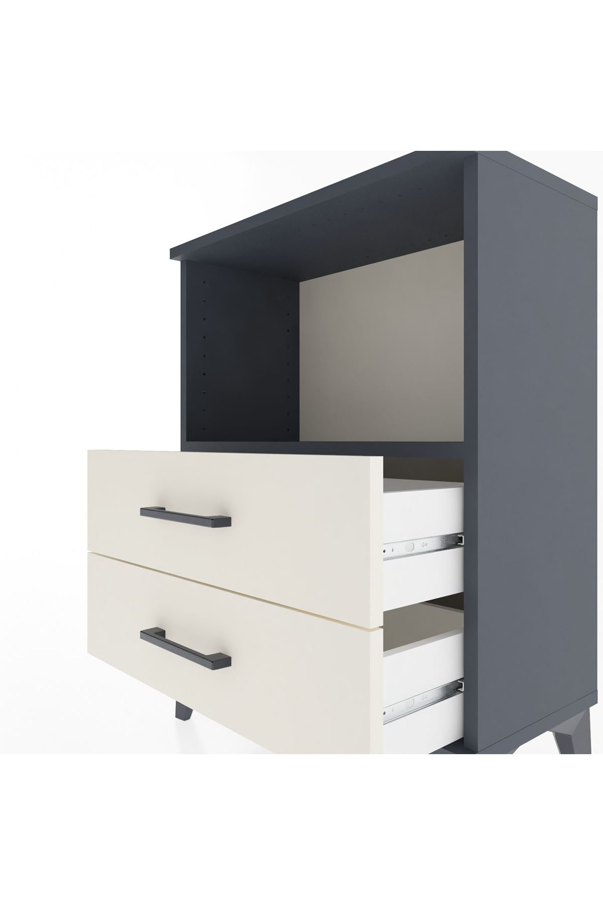 Arges Komodin Tek Raflı 2 Çekmeceli 60x30x80 - S13M003V4A