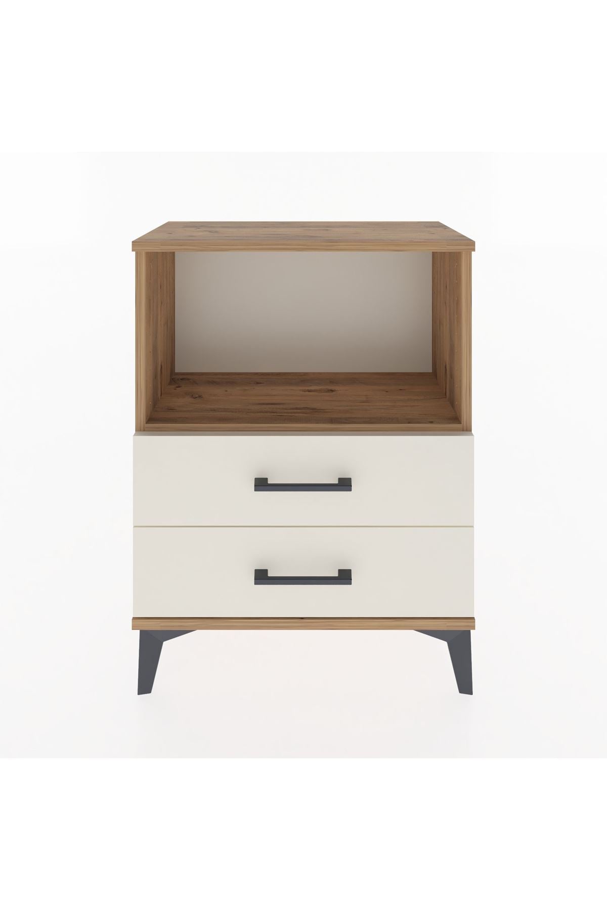 Arges Komodin Tek Raflı 2 Çekmeceli 60x30x80 - S13M003V7A