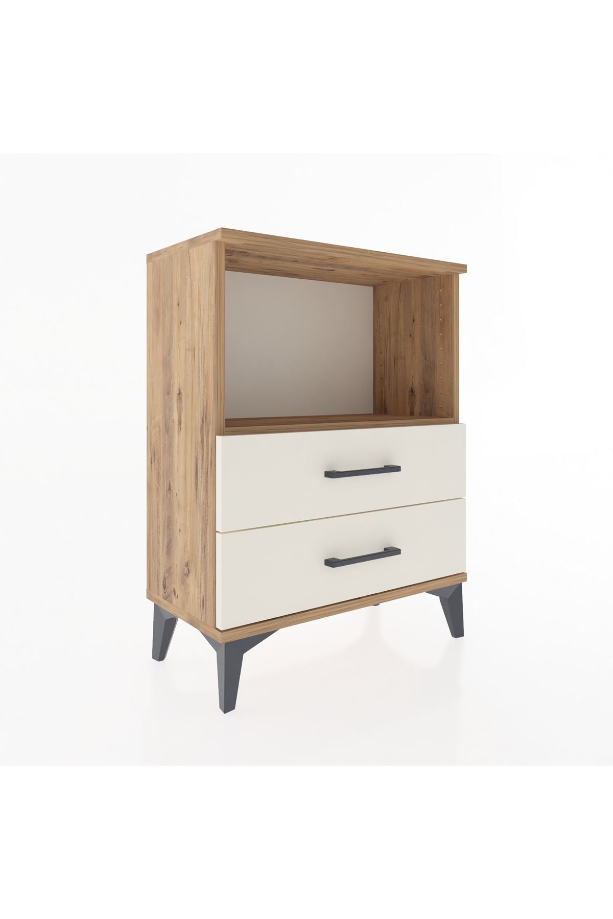 Arges Komodin Tek Raflı 2 Çekmeceli 60x30x80 - S13M003V7A