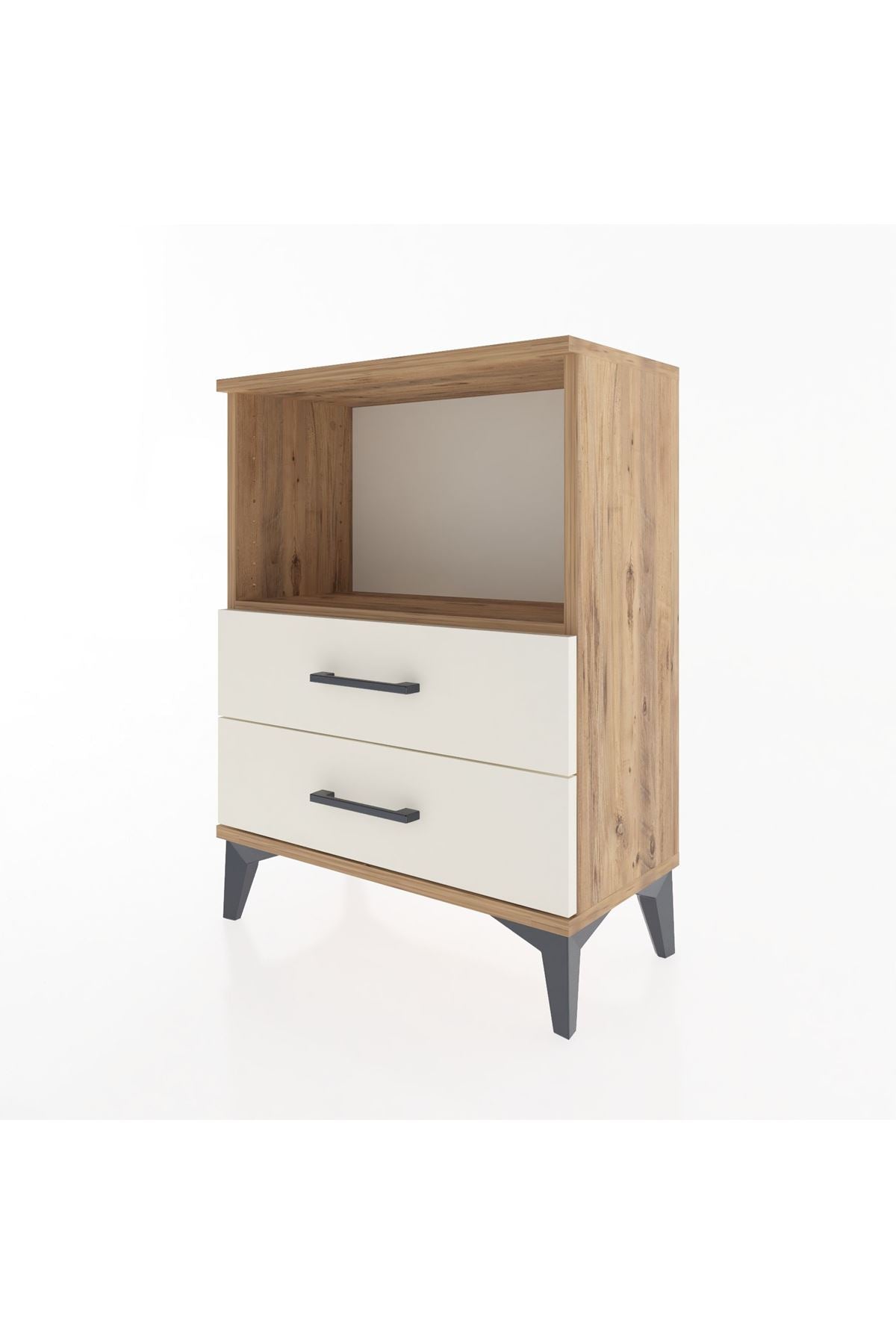 Arges Komodin Tek Raflı 2 Çekmeceli 60x30x80 - S13M003V7A