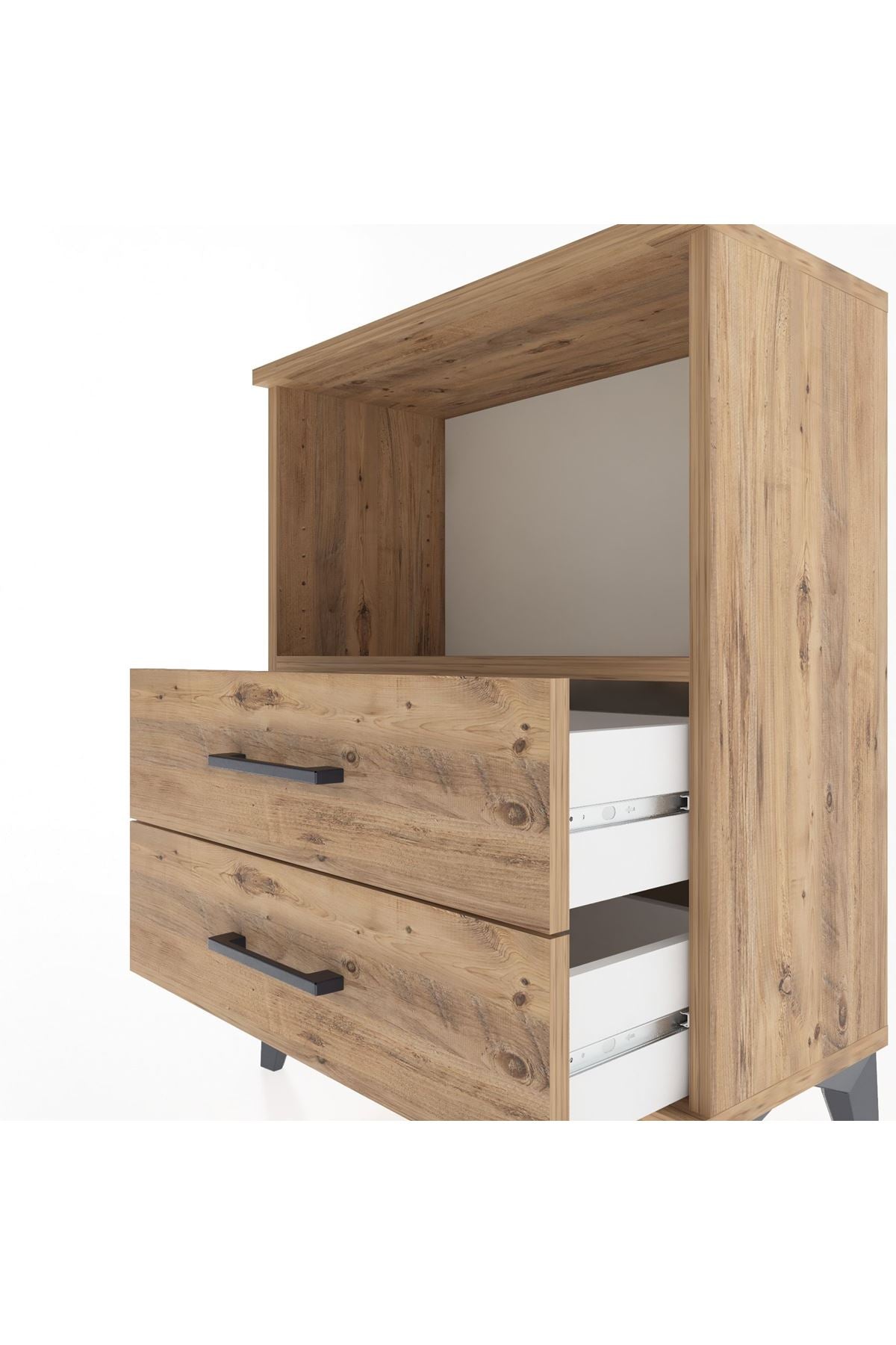 Arges Komodin Tek Raflı 2 Çekmeceli 60x30x80 - S13M003V9A