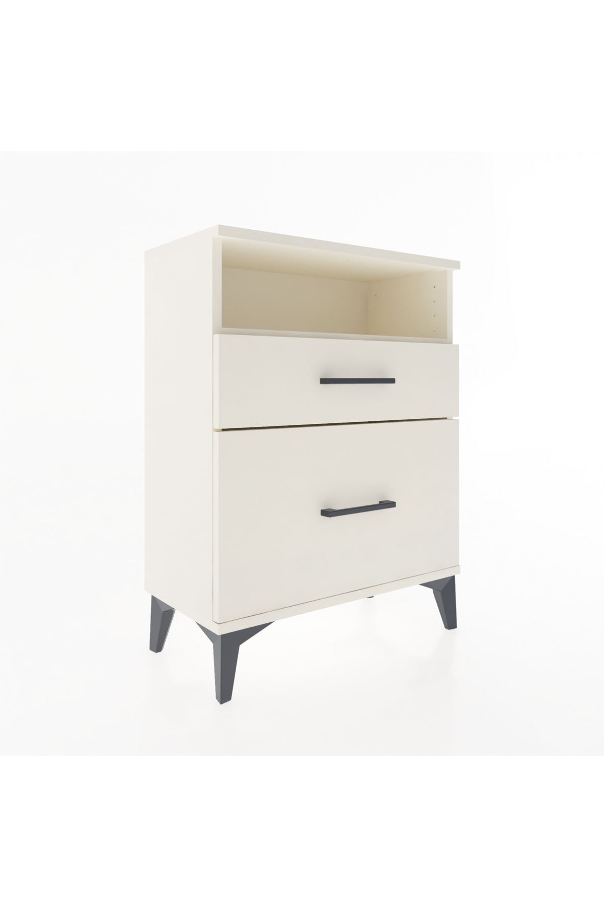 Arges Komodin Tek Raflı 2 Çekmeceli 60x30x80 - S13M006V1A
