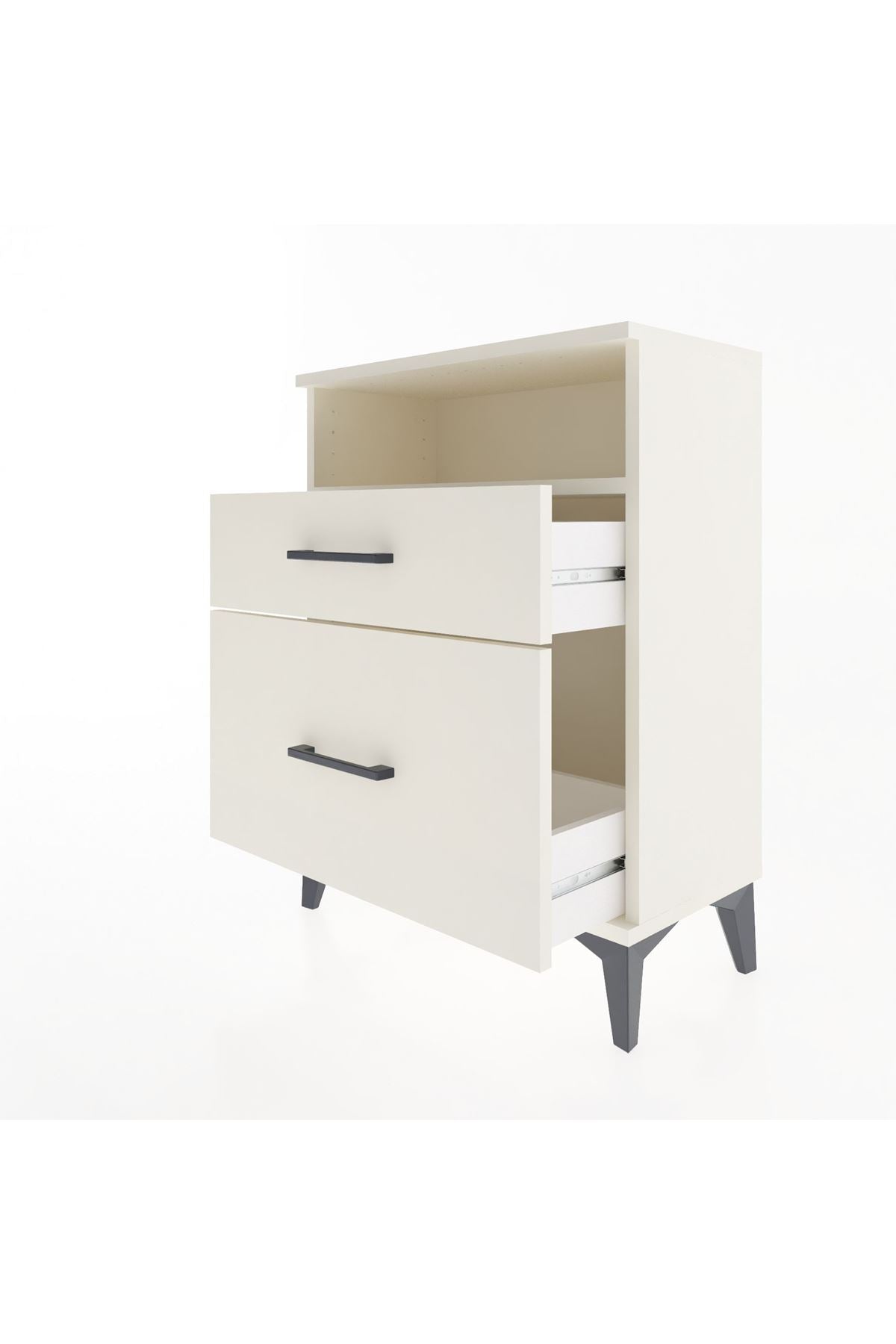 Arges Komodin Tek Raflı 2 Çekmeceli 60x30x80 - S13M006V1A