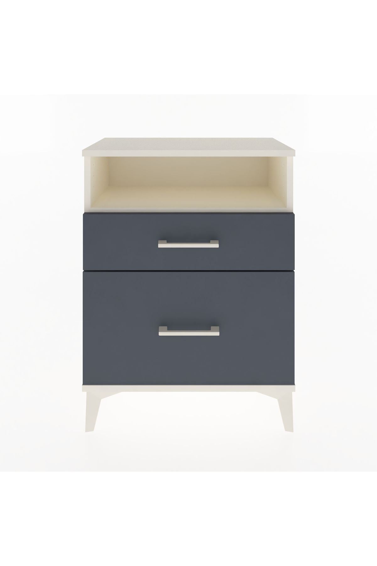 Arges Komodin Tek Raflı 2 Çekmeceli 60x30x80 - S13M006V2A