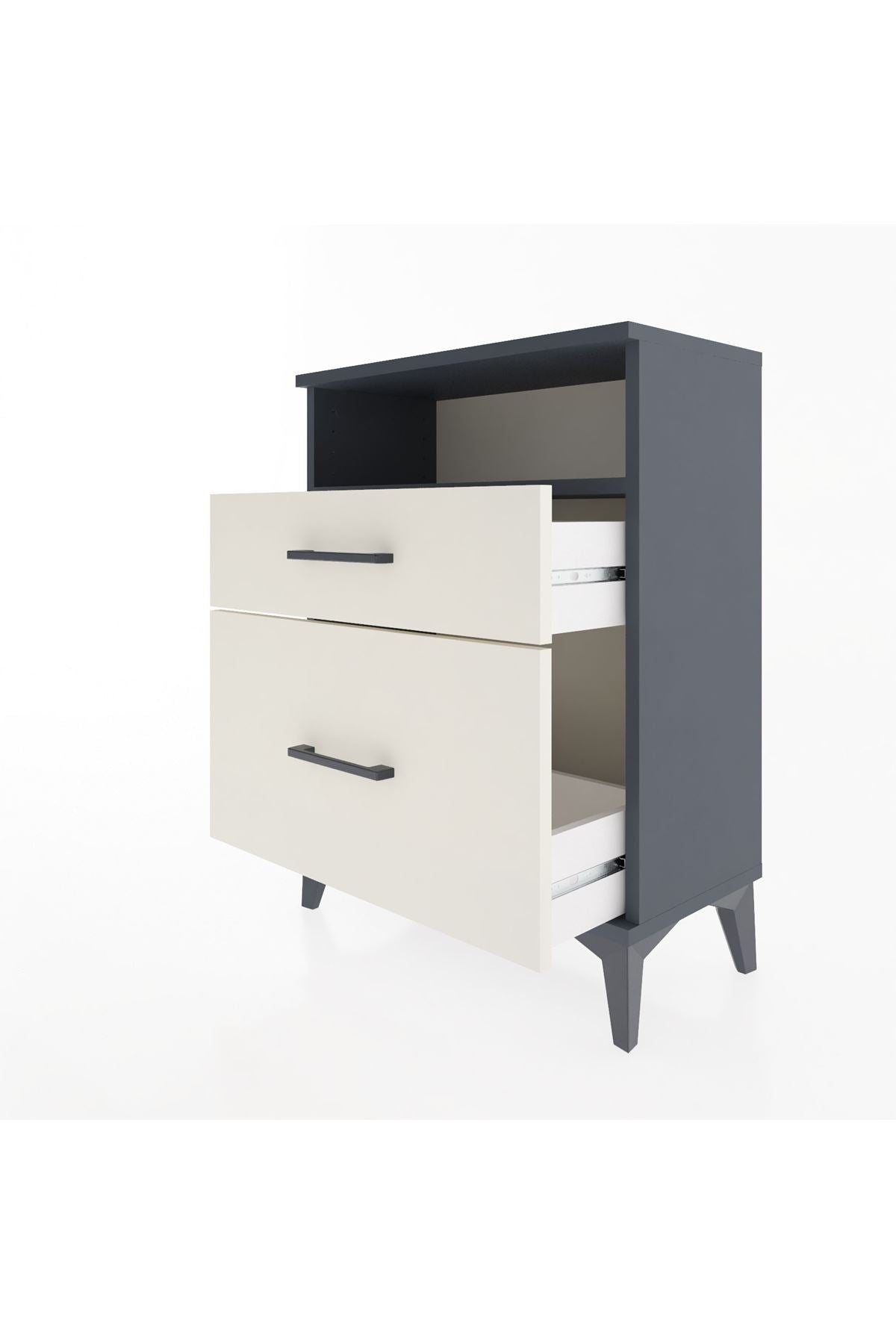Arges Komodin Tek Raflı 2 Çekmeceli 60x30x80 - S13M006V4A