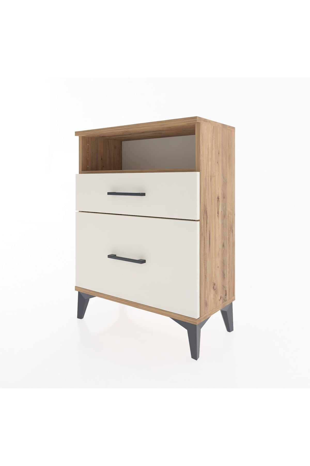 Arges Komodin Tek Raflı 2 Çekmeceli 60x30x80 - S13M006V7A
