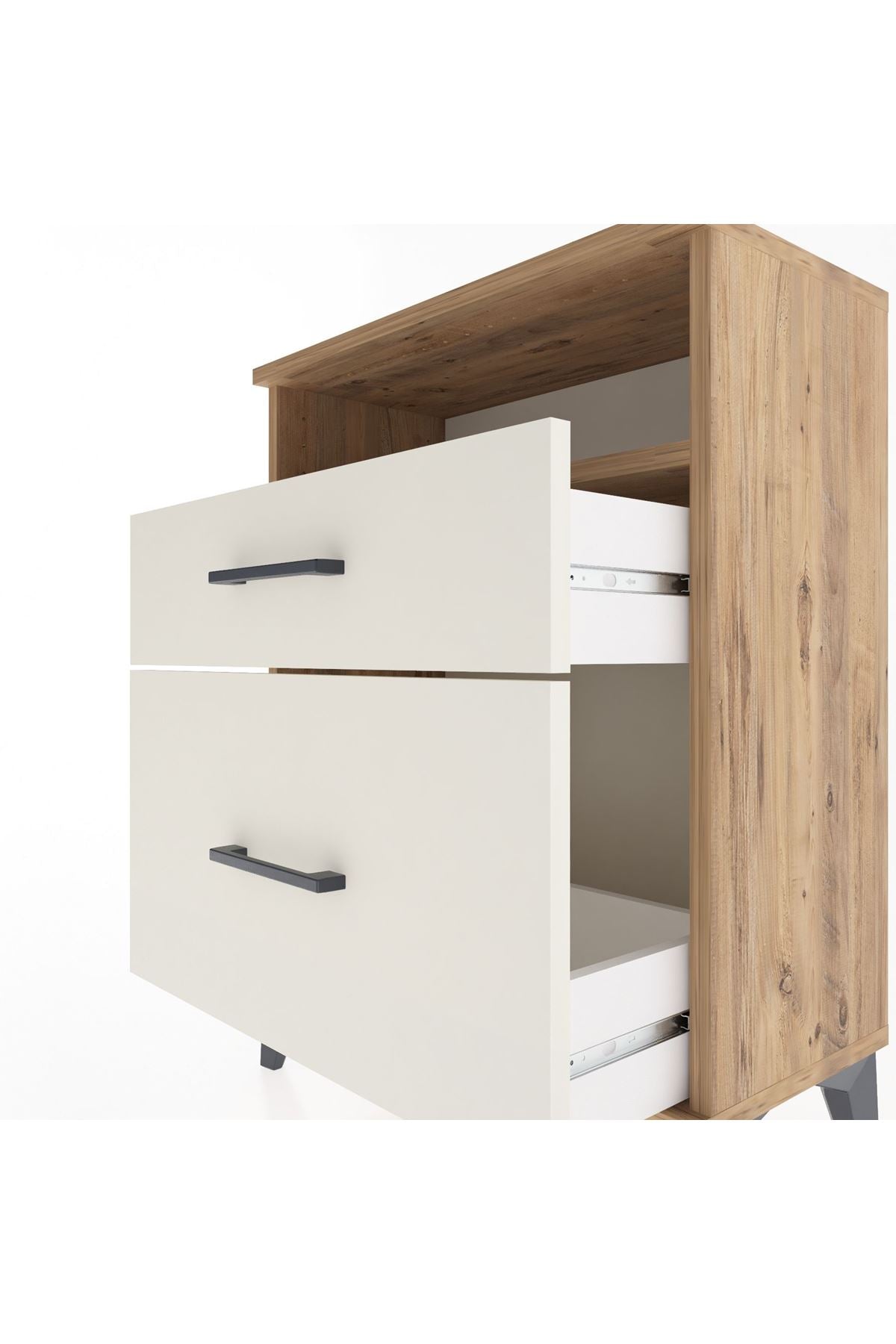 Arges Komodin Tek Raflı 2 Çekmeceli 60x30x80 - S13M006V7A