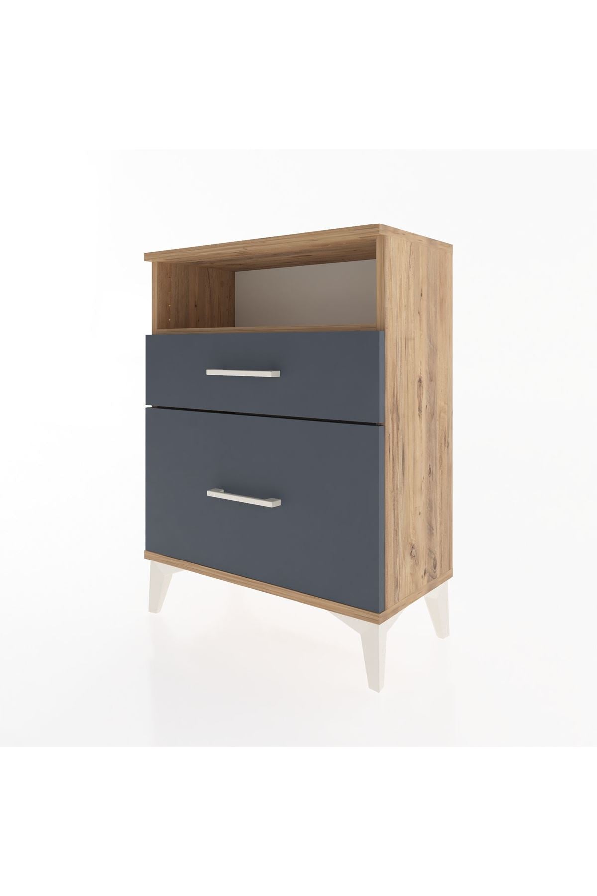 Arges Komodin Tek Raflı 2 Çekmeceli 60x30x80 - S13M006V8A