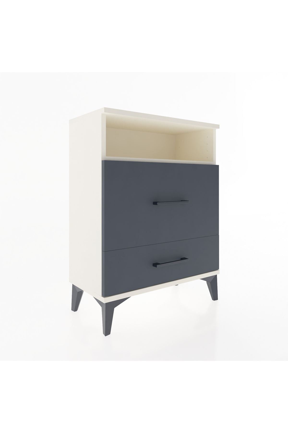 Arges Komodin Tek Raflı 2 Çekmeceli 60x30x80 - S13M007V2A