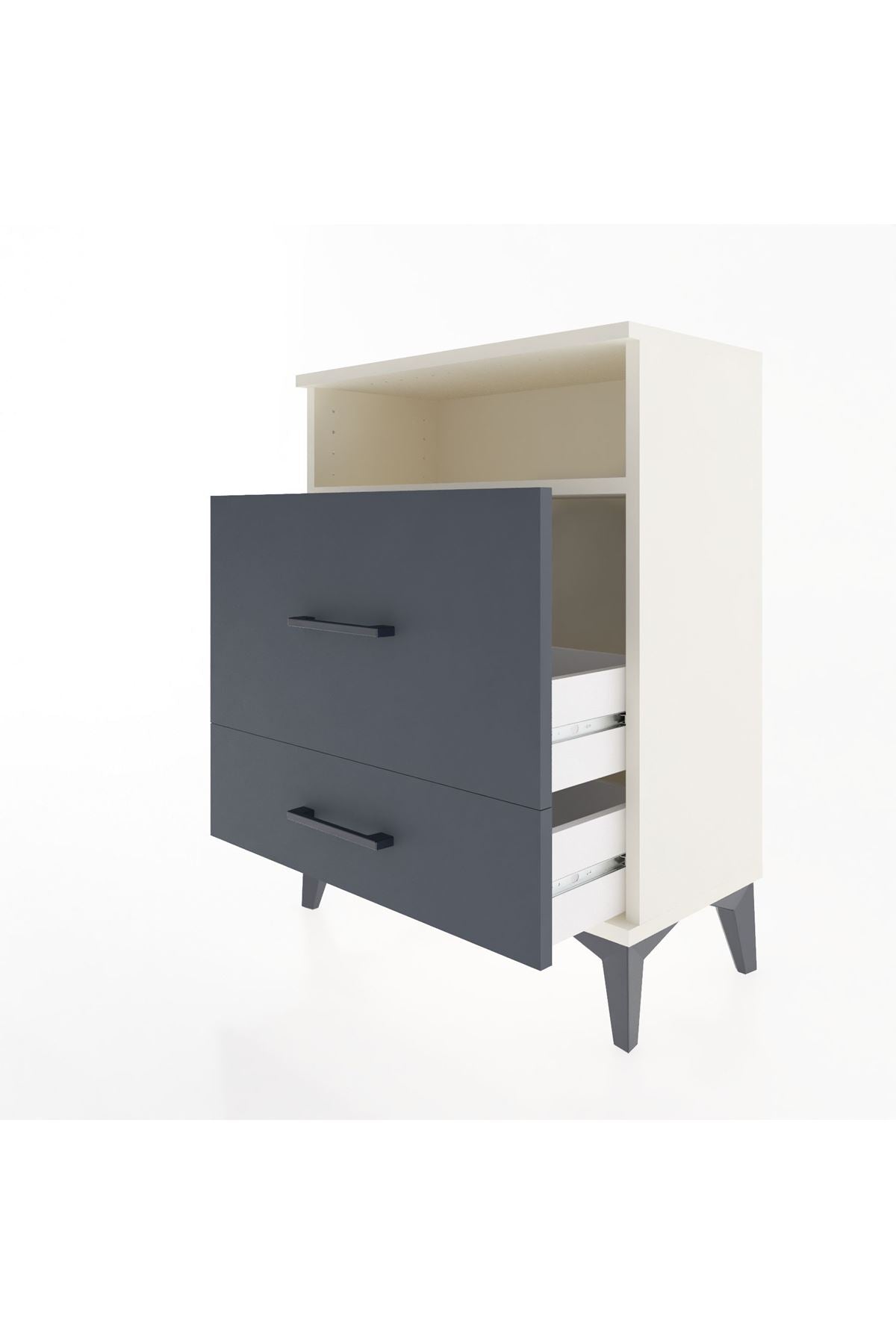 Arges Komodin Tek Raflı 2 Çekmeceli 60x30x80 - S13M007V2A