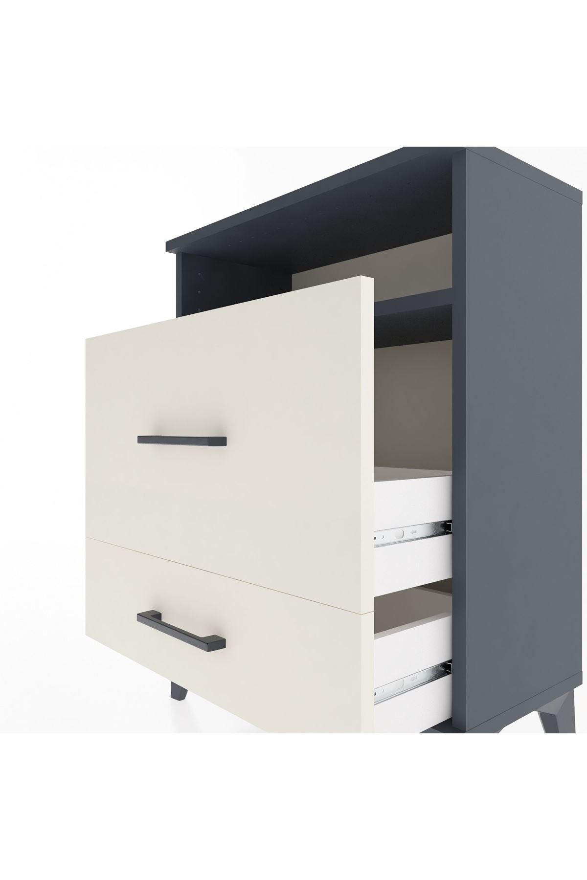 Arges Komodin Tek Raflı 2 Çekmeceli 60x30x80 - S13M007V4A