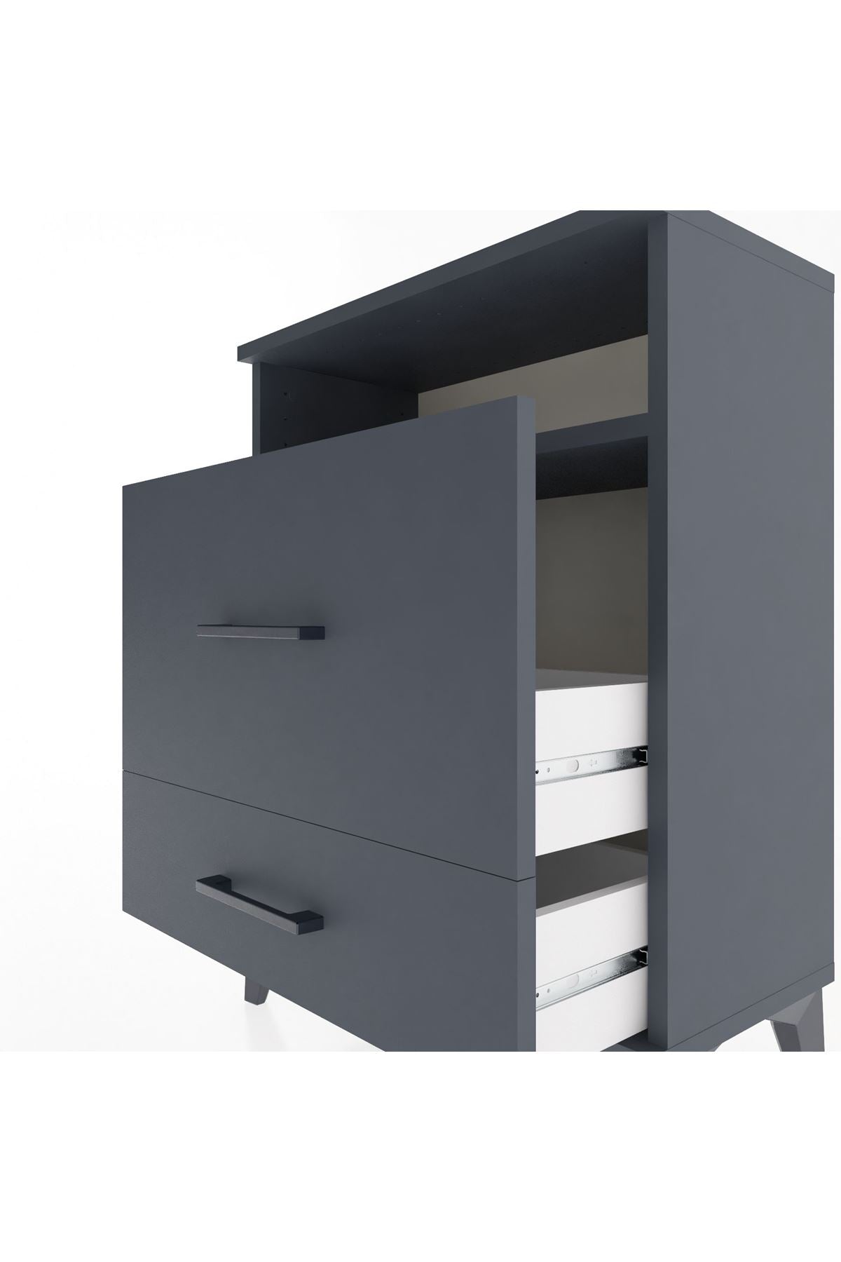 Arges Komodin Tek Raflı 2 Çekmeceli 60x30x80 - S13M007V5A