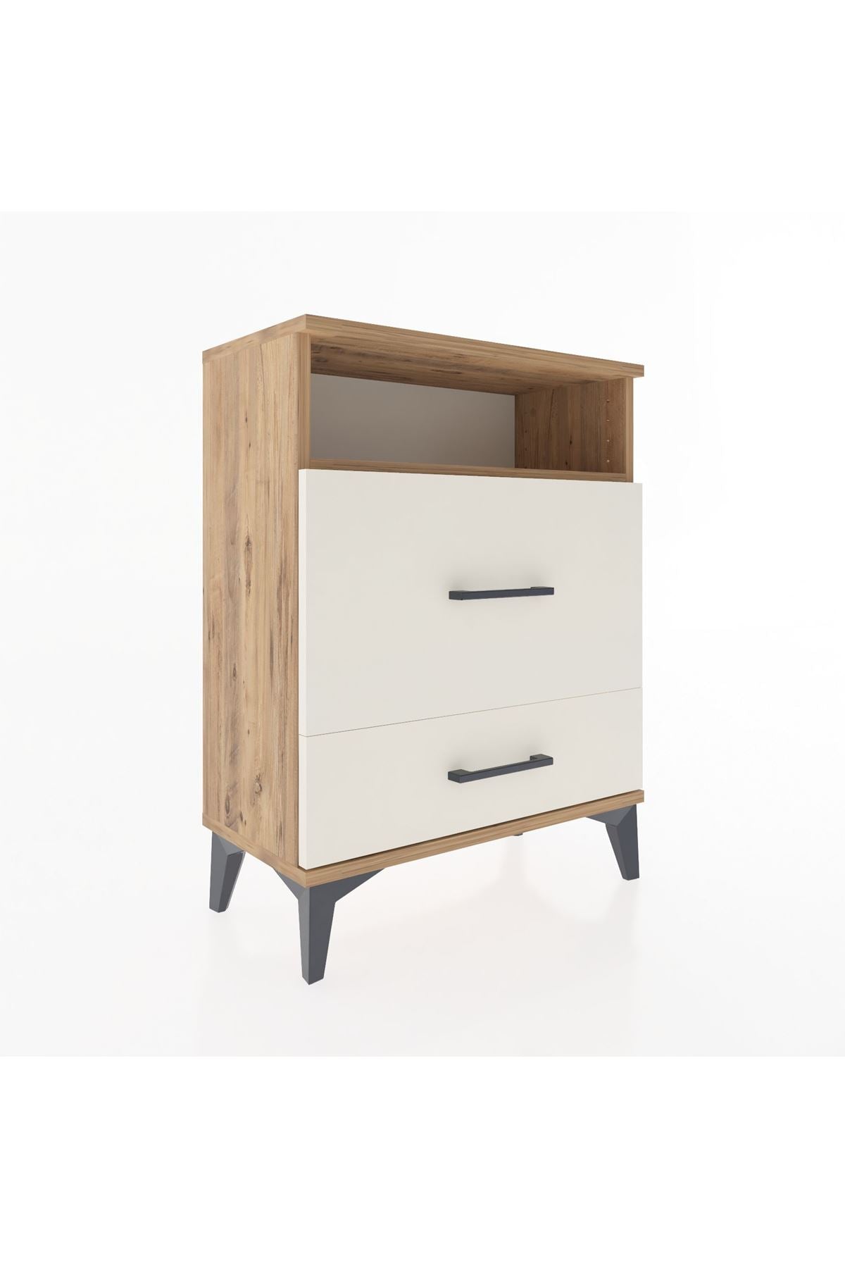 Arges Komodin Tek Raflı 2 Çekmeceli 60x30x80 - S13M007V7A