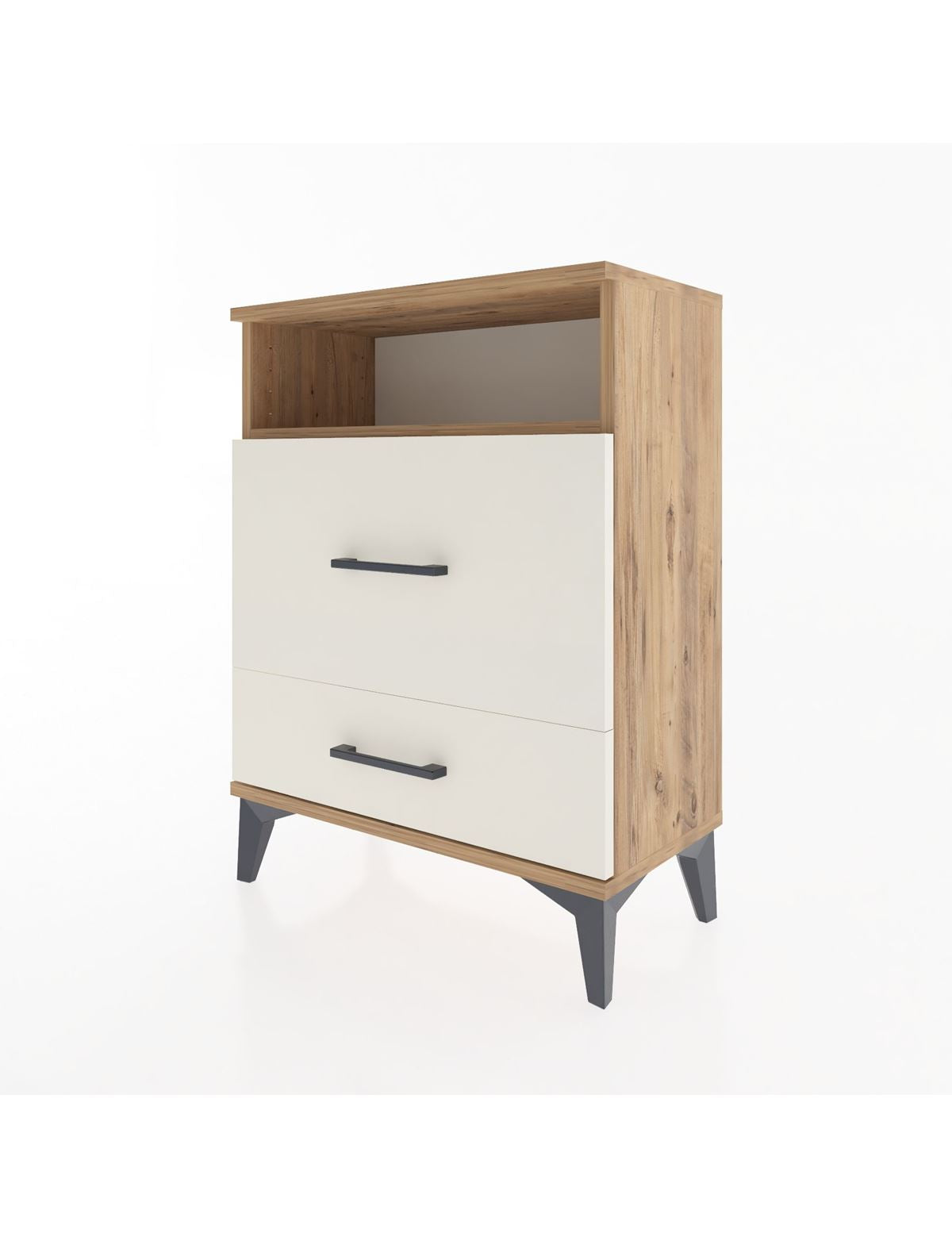 Arges Komodin Tek Raflı 2 Çekmeceli 60x30x80 - S13M007V7A