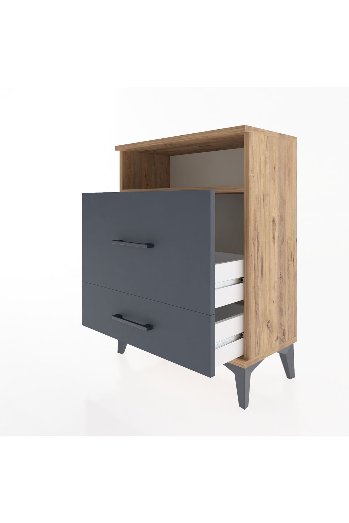Arges Komodin Tek Raflı 2 Çekmeceli 60x30x80 - S13M007V8A