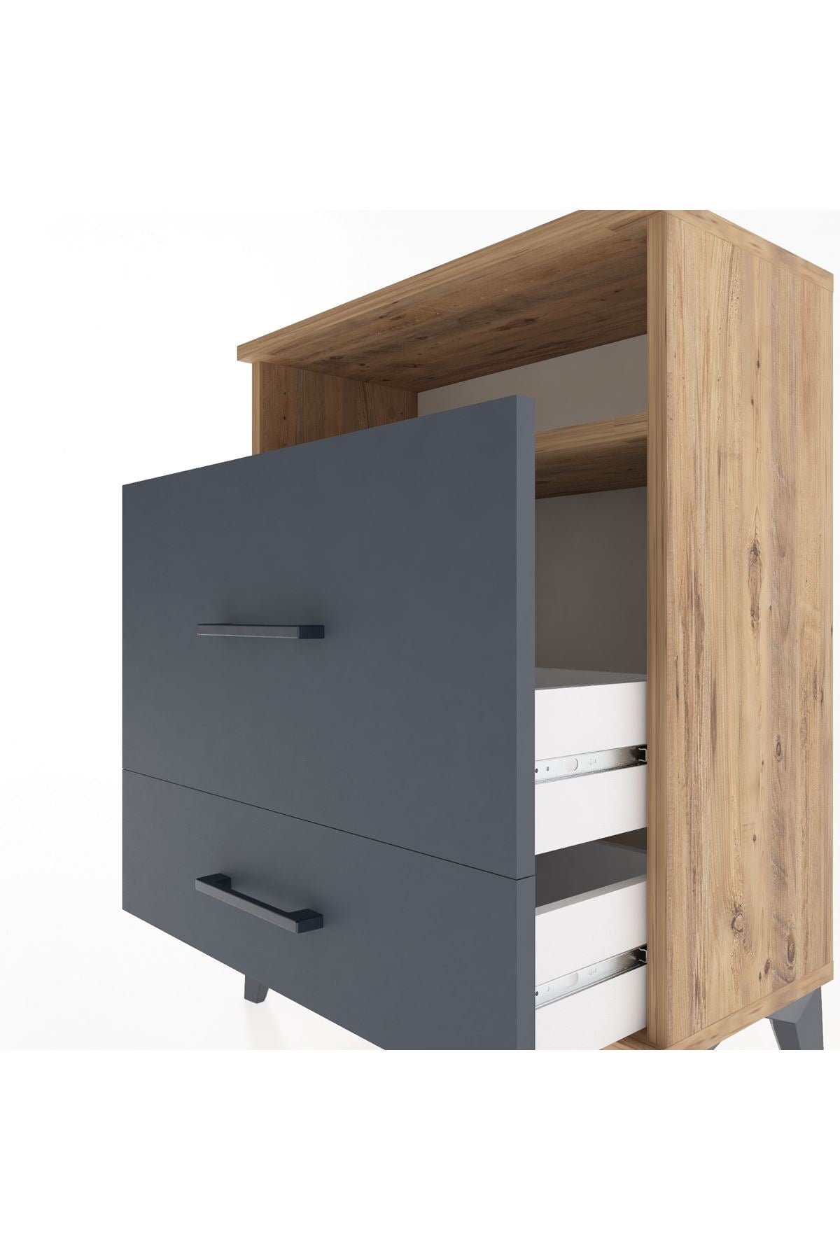 Arges Komodin Tek Raflı 2 Çekmeceli 60x30x80 - S13M007V8A
