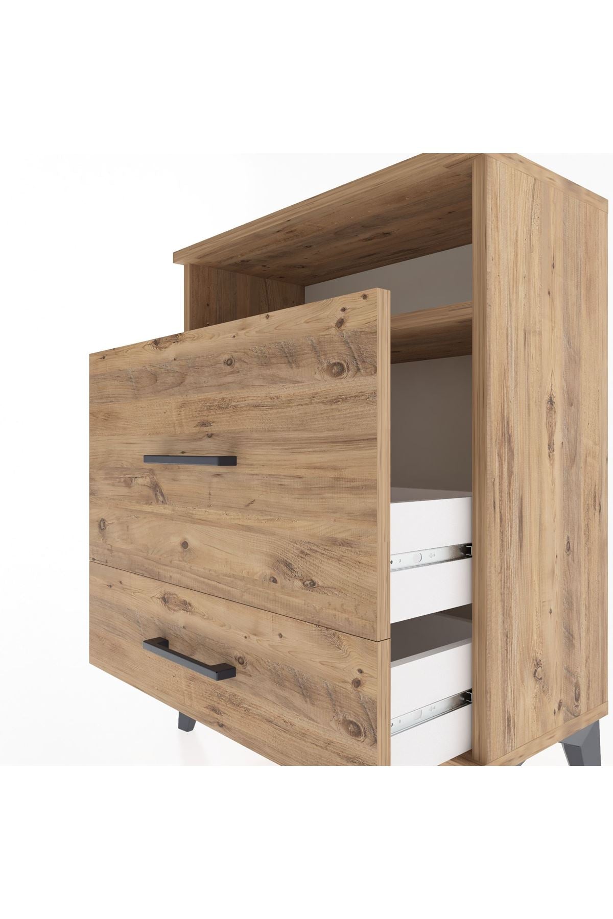Arges Komodin Tek Raflı 2 Çekmeceli 60x30x80 - S13M007V9A