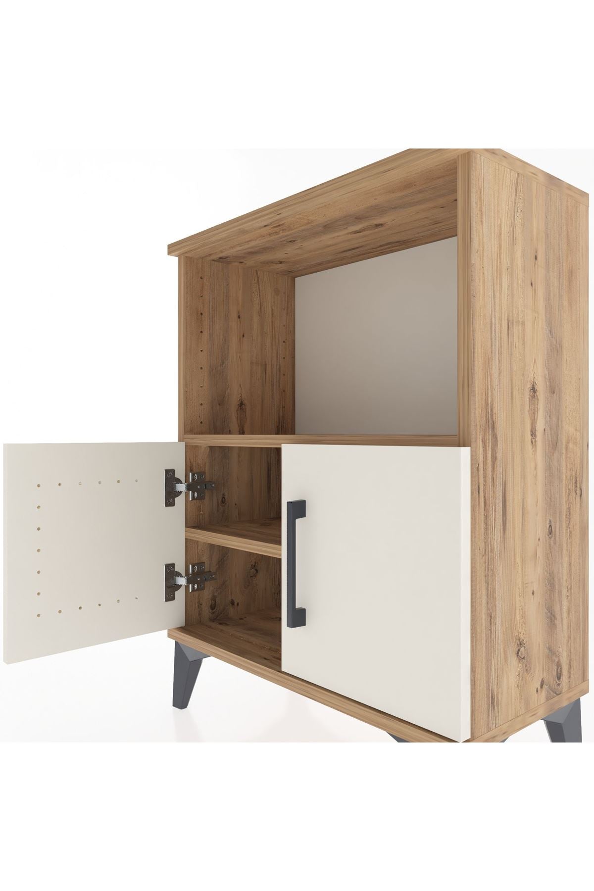 Arges Komodin 2 Raflı 2 Kapaklı 60x30x80 - S13M012V7A