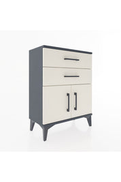 Arges Komodin Tek Raflı 2 Çekmeceli 2 Kapaklı 60x30x80 - S13M013V4A