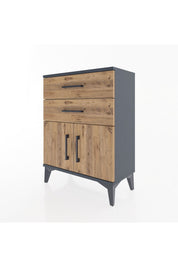 Arges Komodin Tek Raflı 2 Çekmeceli 2 Kapaklı 60x30x80 - S13M013V6A