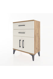 Arges Komodin Tek Raflı 2 Çekmeceli 2 Kapaklı 60x30x80 - S13M013V7A