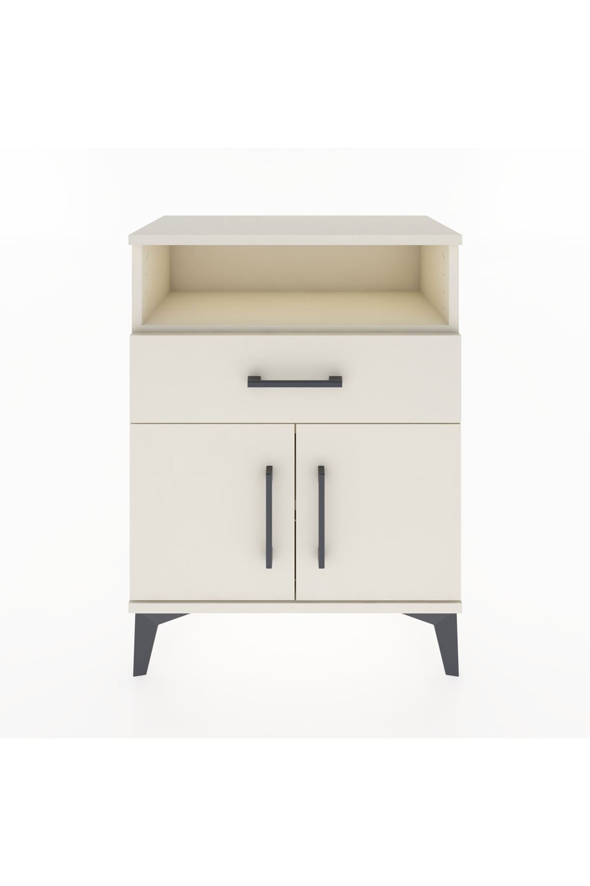 Arges Komodin 2 Raflı Tek Çekmeceli 2 Kapaklı 60x30x80 - S13M014V1A