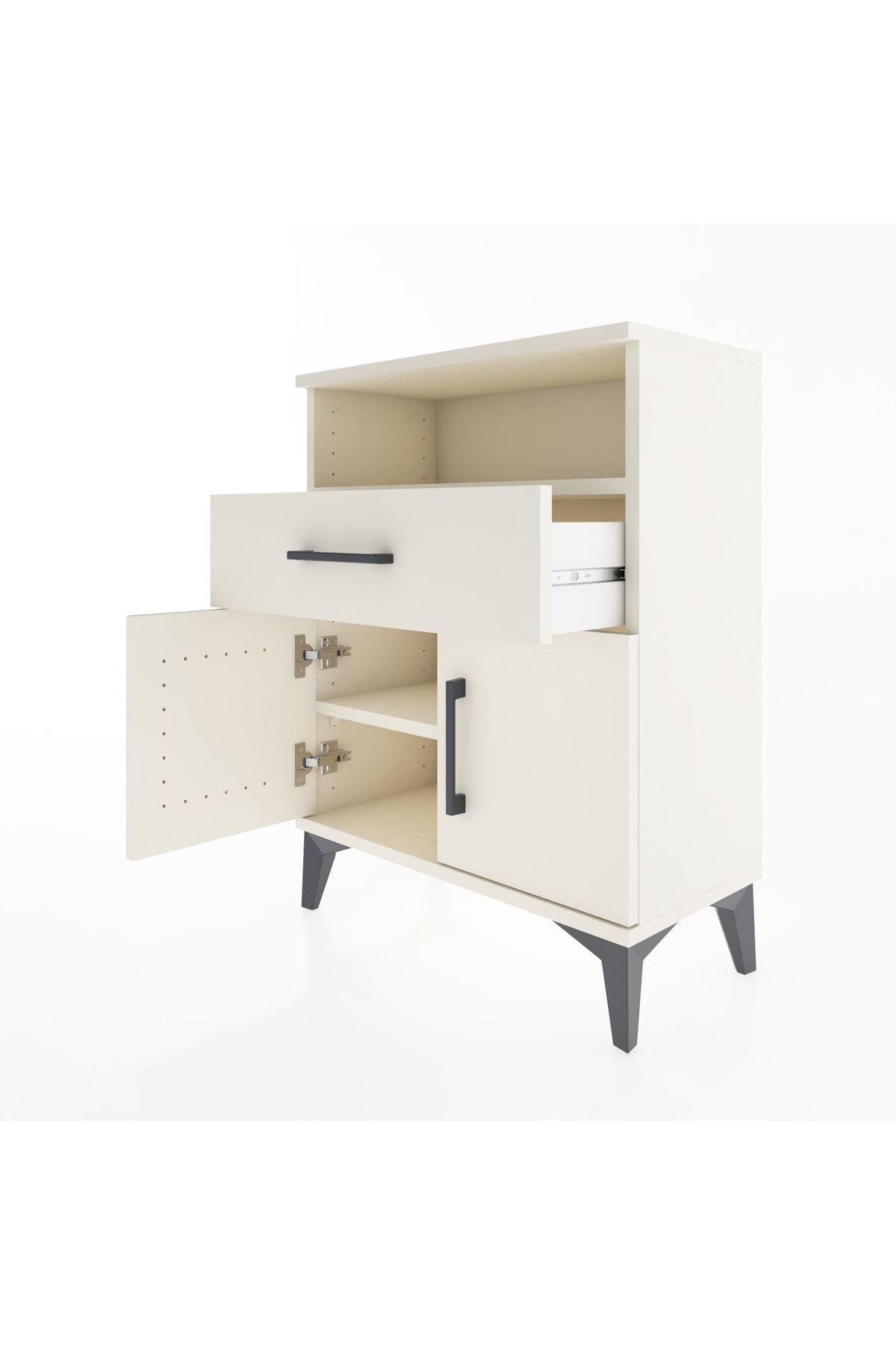 Arges Komodin 2 Raflı Tek Çekmeceli 2 Kapaklı 60x30x80 - S13M014V1A